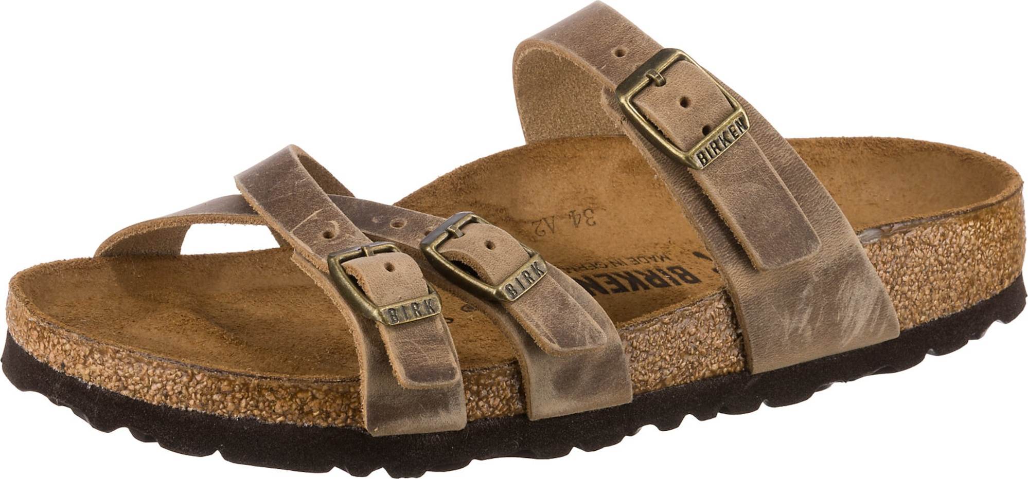 BIRKENSTOCK Pantofle 'Franca' hnědá