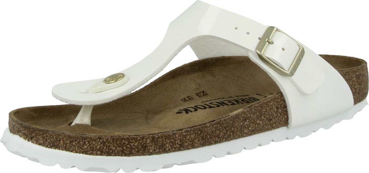 BIRKENSTOCK Žabky 'Gizeh' hnědá / světle hnědá / zlatá / bílá