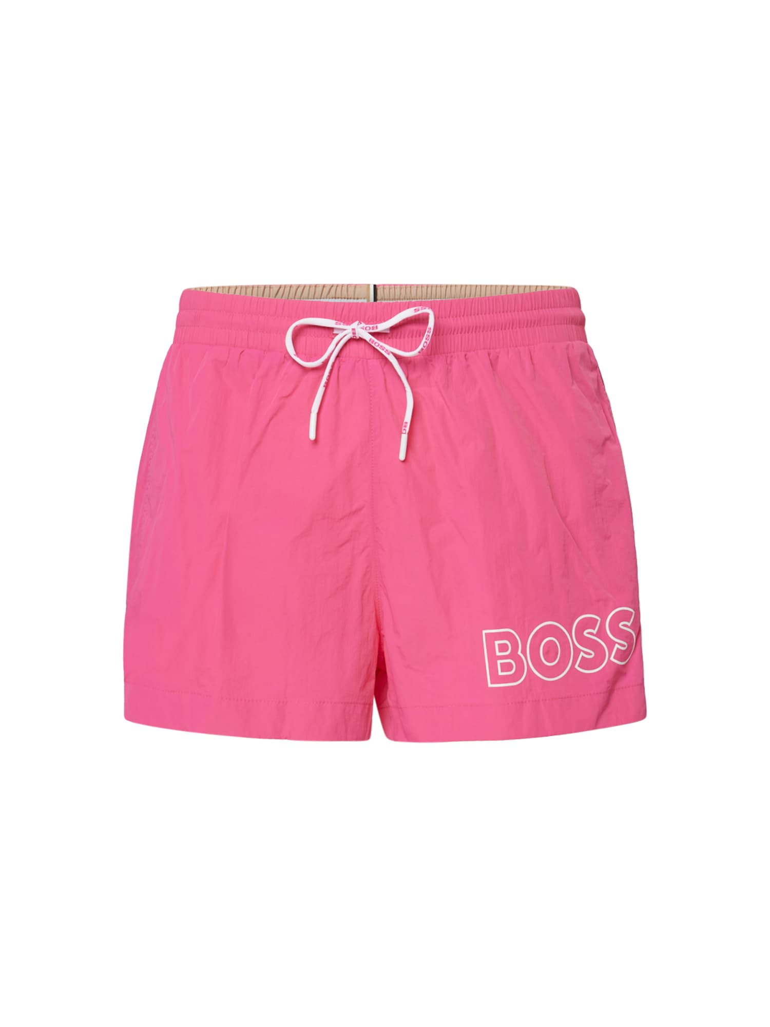 BOSS Black Plavecké šortky 'Mooneye' pink / bílá