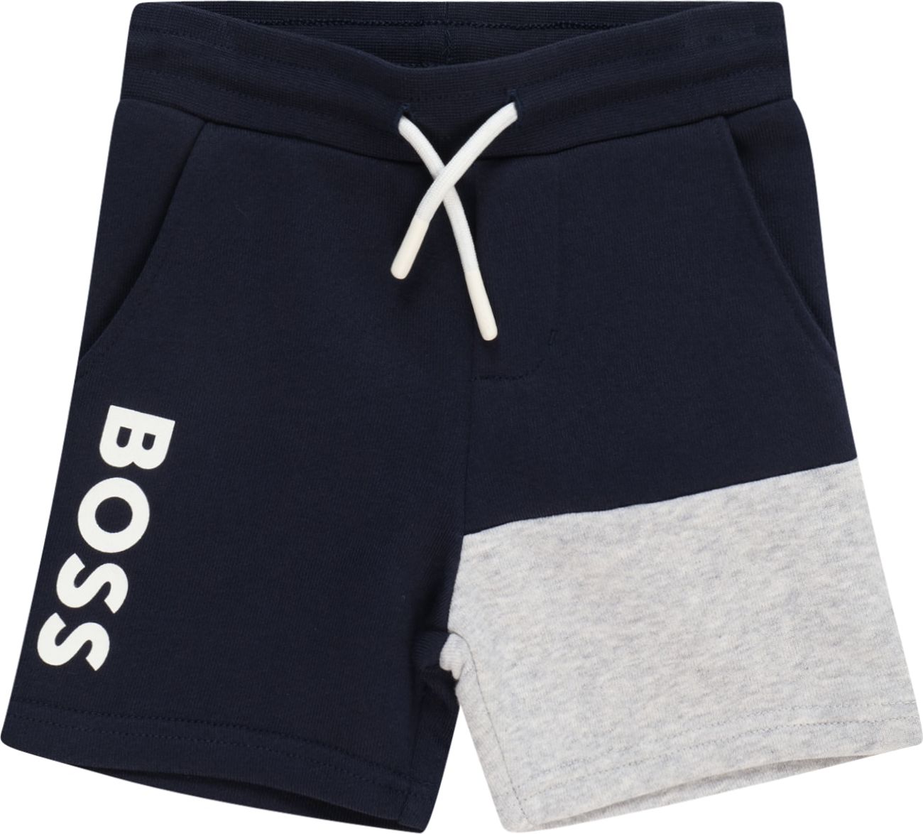 BOSS Kidswear Kalhoty marine modrá / šedý melír / bílá