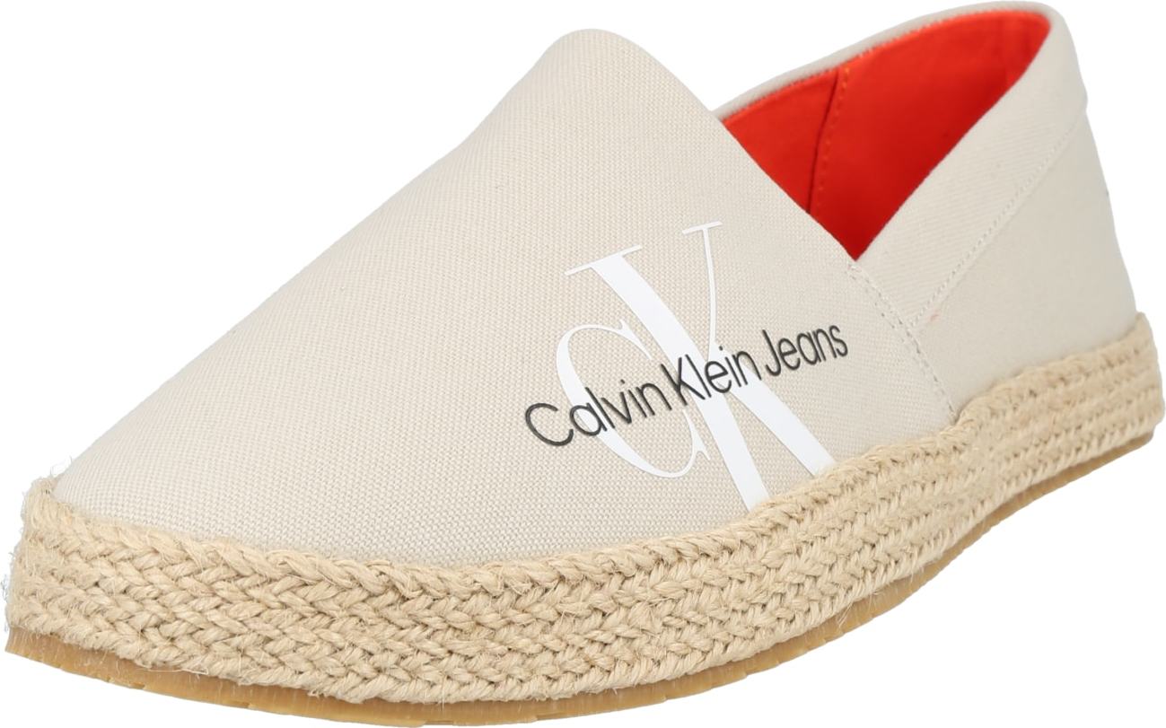 Calvin Klein Jeans Espadrilky béžová / černá / bílá