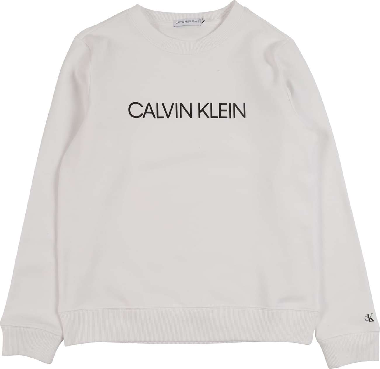 Calvin Klein Jeans Mikina černá / bílá