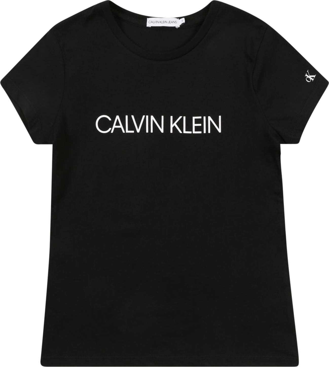 Calvin Klein Jeans Tričko 'Institutional' černá / bílá