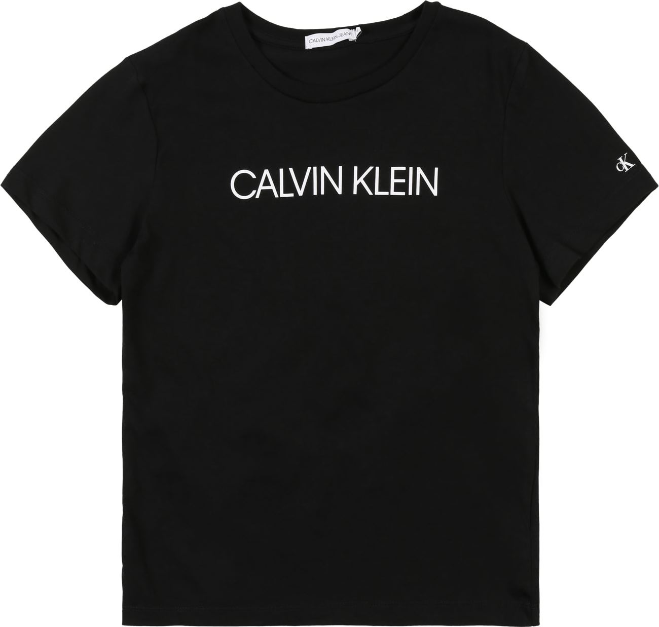 Calvin Klein Jeans Tričko 'INSTITUTIONAL' černá / bílá