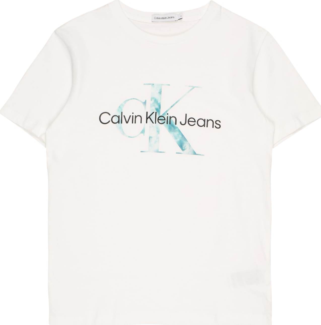 Calvin Klein Jeans Tričko pastelová modrá / černá / bílá