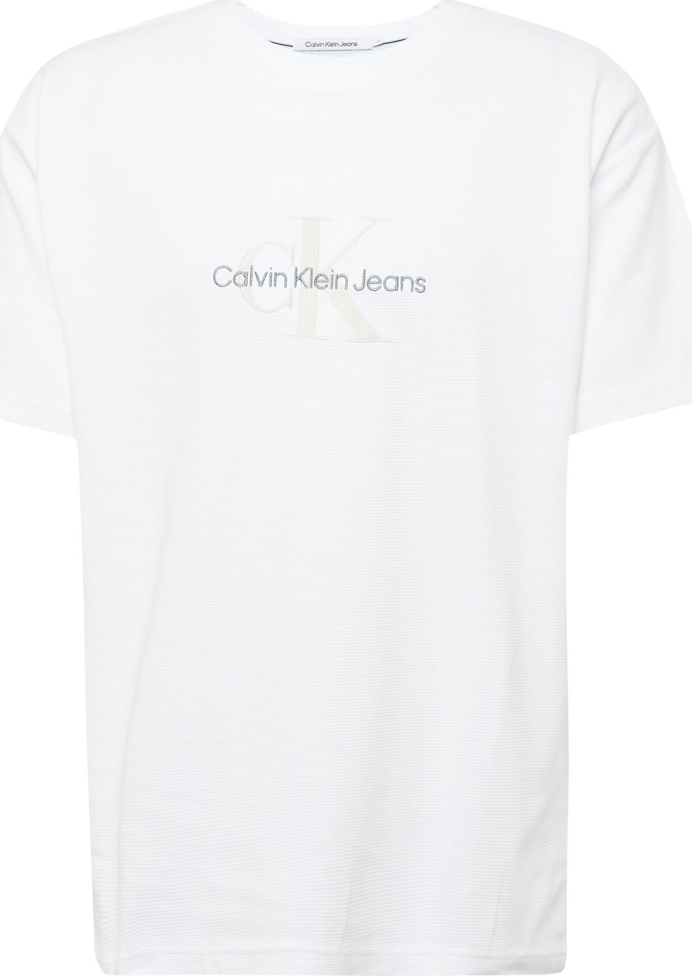 Calvin Klein Jeans Tričko šedá / bílá / offwhite