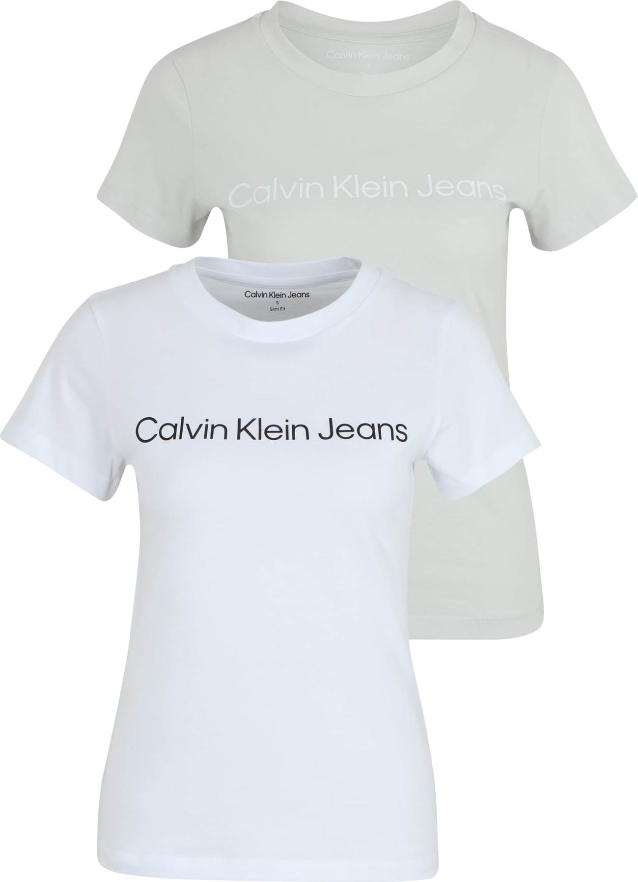 Calvin Klein Jeans Tričko šedá / černá / bílá