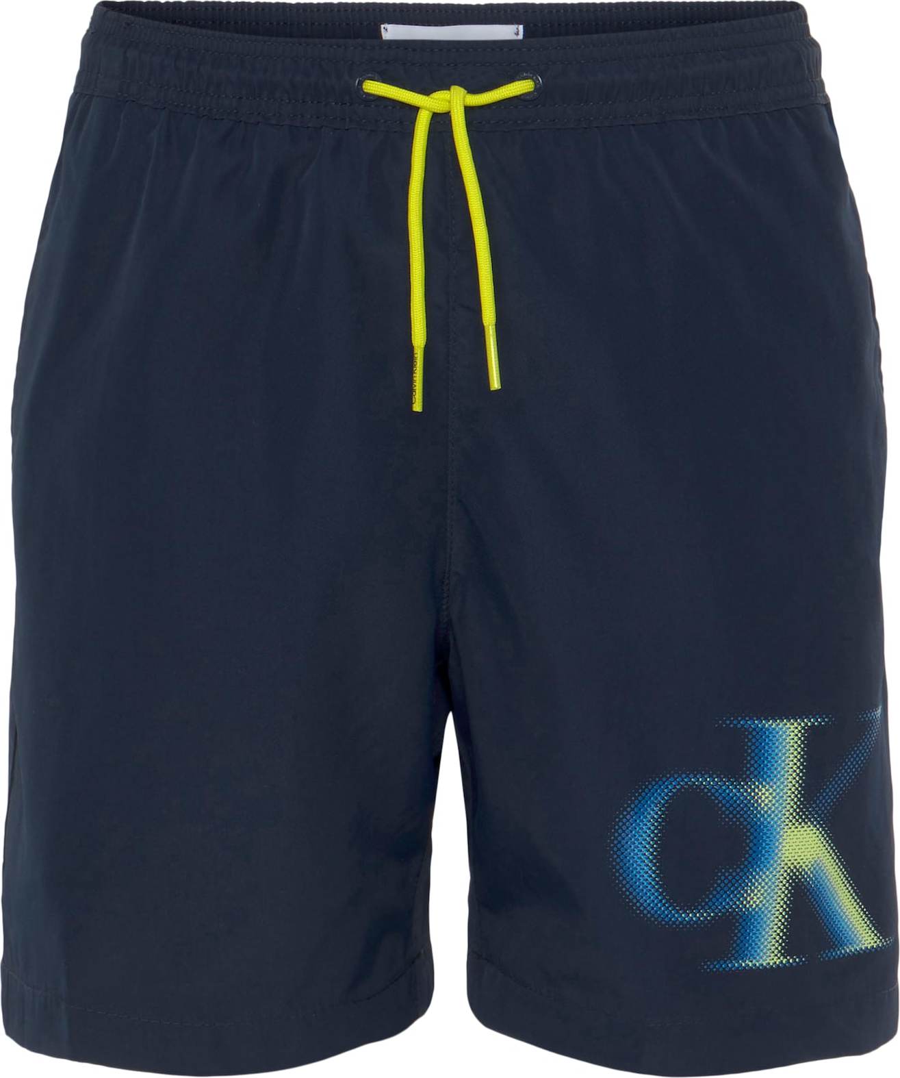 Calvin Klein Swimwear Plavecké šortky modrá / námořnická modř / žlutá