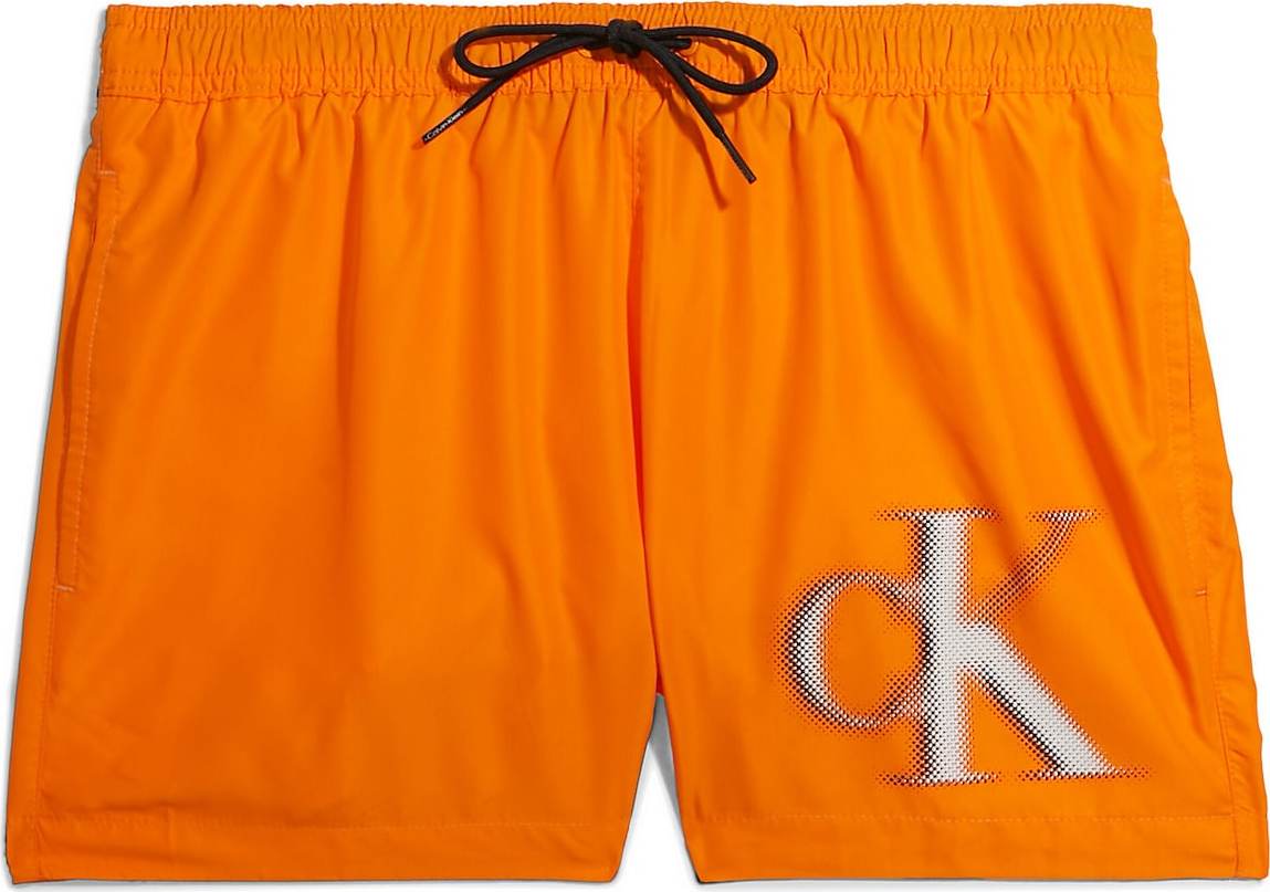 Calvin Klein Swimwear Plavecké šortky oranžová / černá / bílá