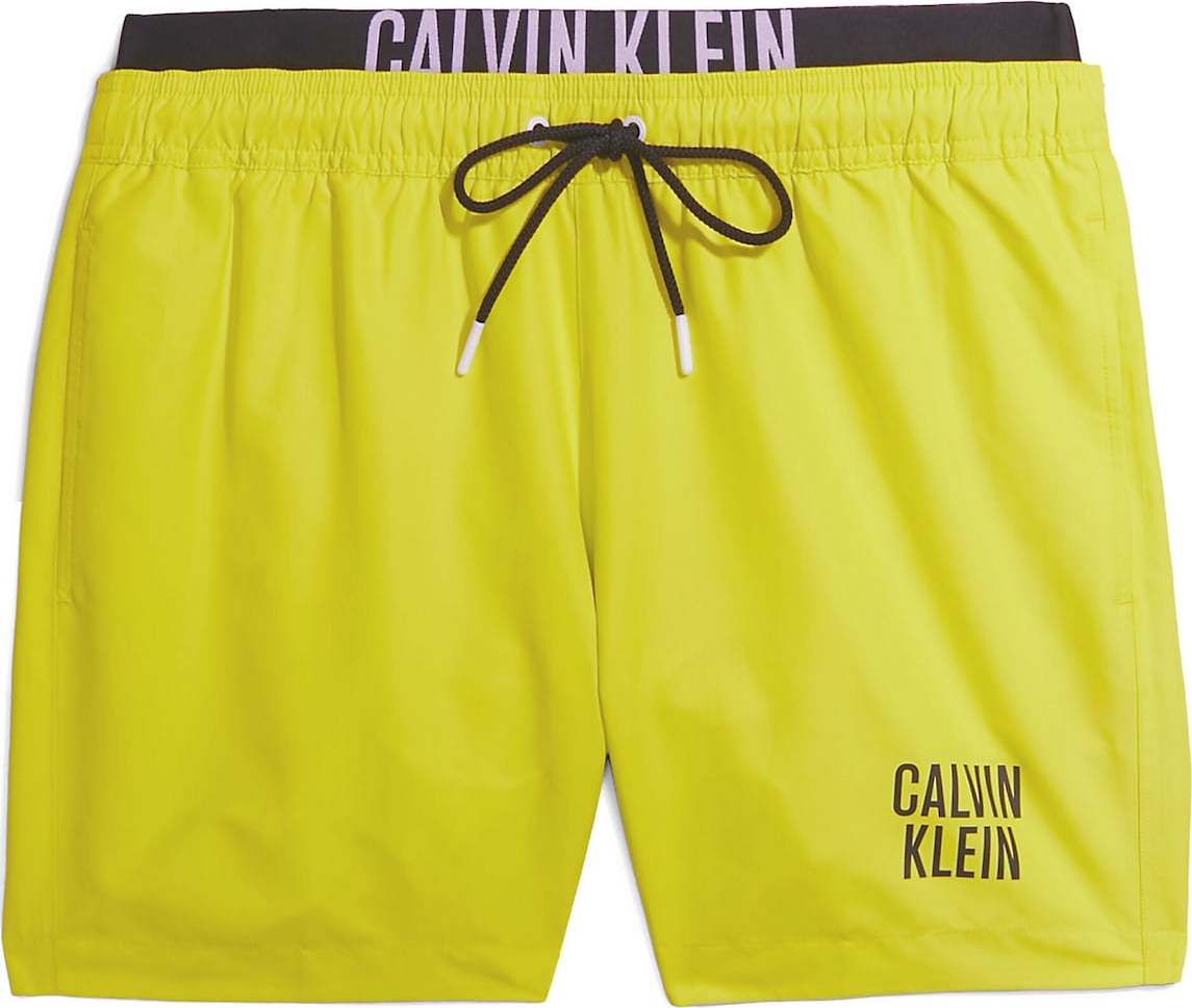 Calvin Klein Swimwear Plavecké šortky žlutá / černá / bílá