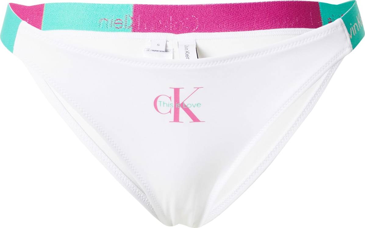 Calvin Klein Swimwear Spodní díl plavek 'CHEEKY' nefritová / pitaya / bílá