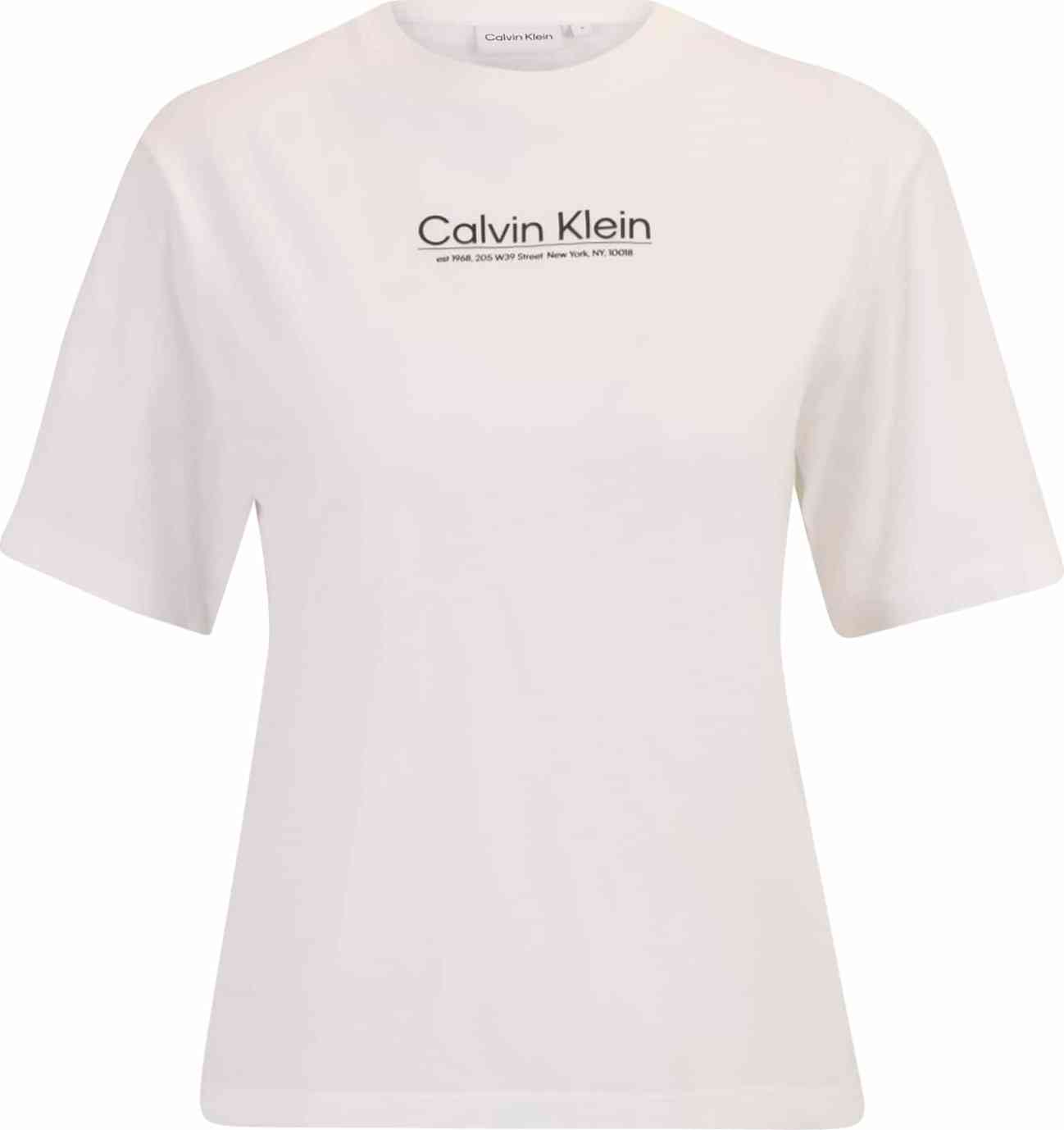 Calvin Klein Tričko černá / bílá