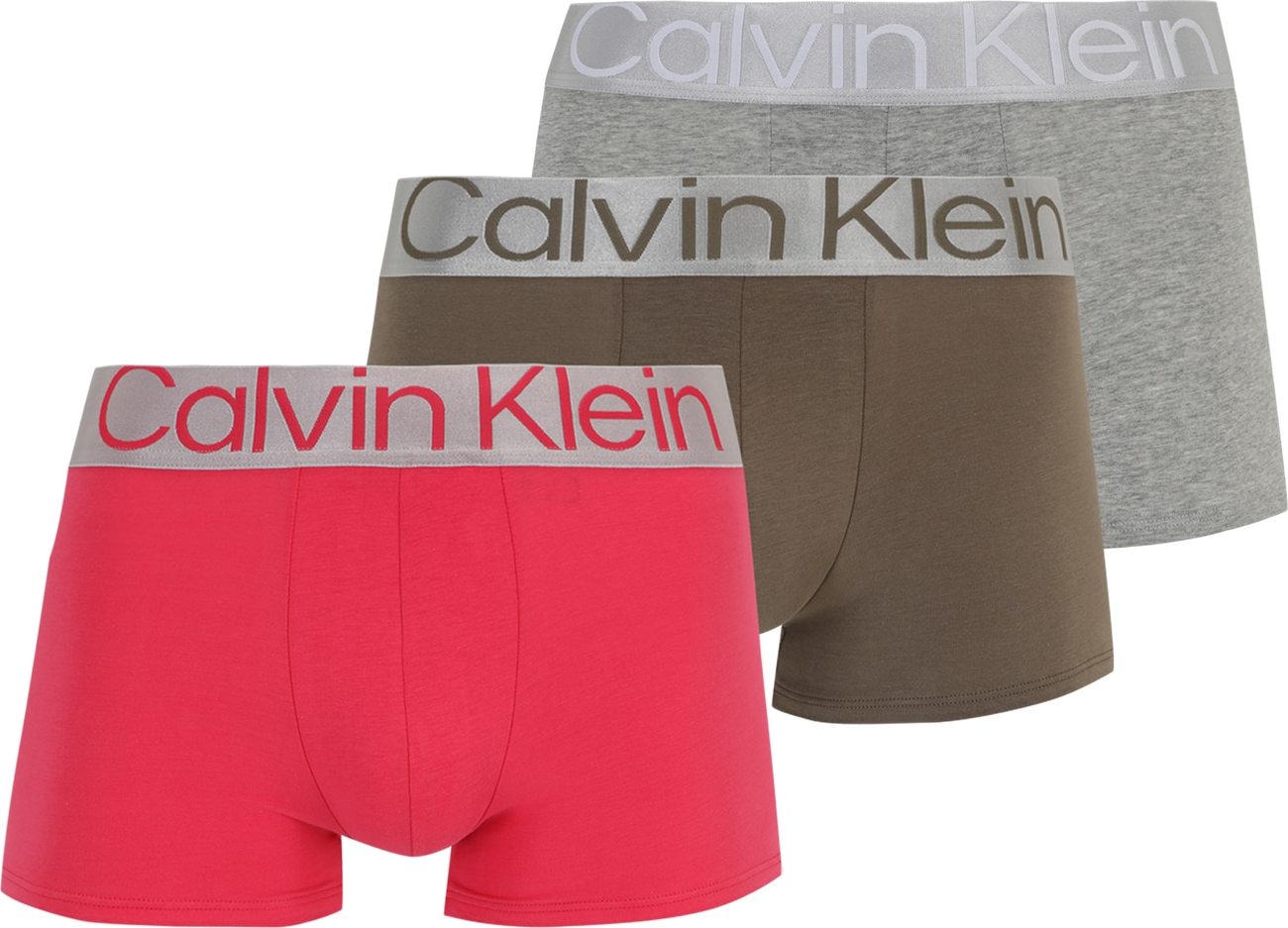 Calvin Klein Underwear Boxerky šedá / čedičová šedá / olivová / pink