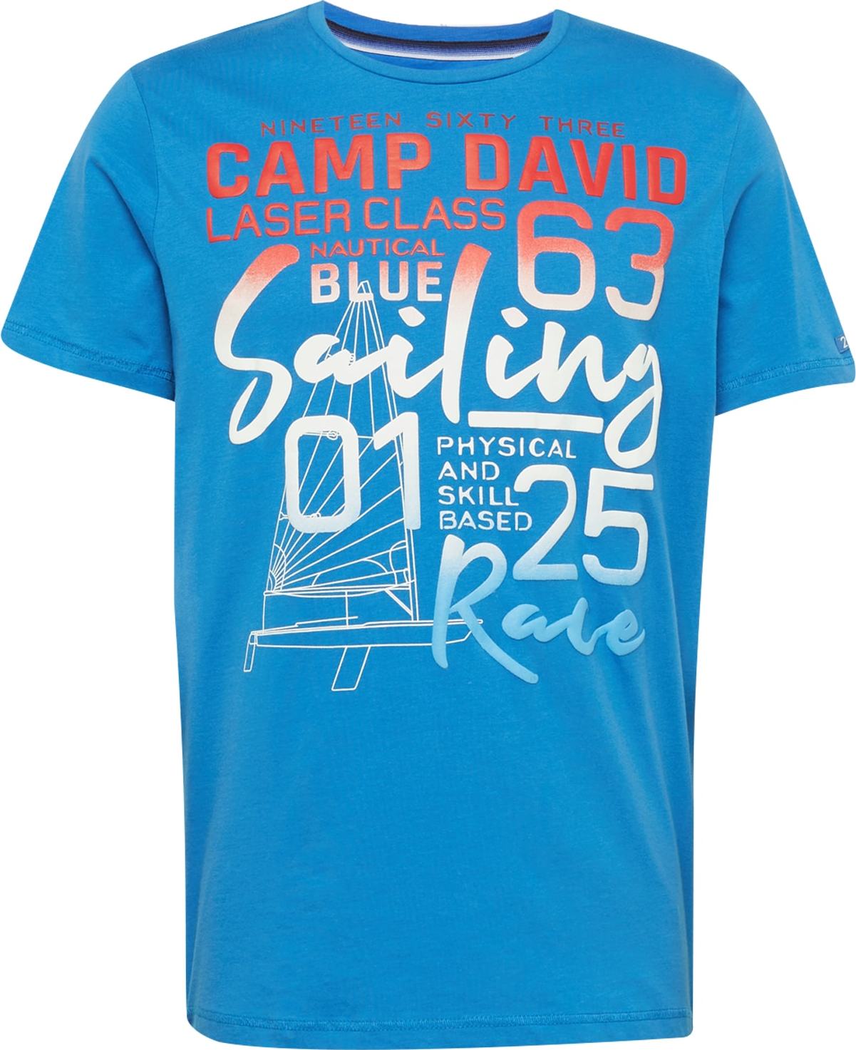 CAMP DAVID Tričko modrá / červená / bílá