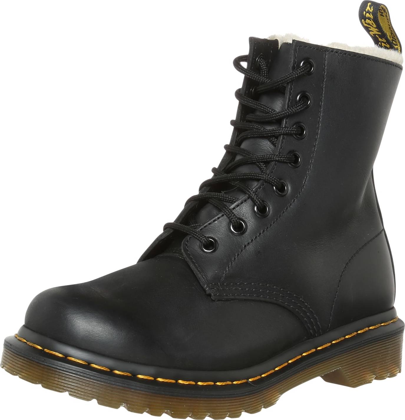 Dr. Martens Šněrovací kozačky 'Serena' žlutá / černá / bílá