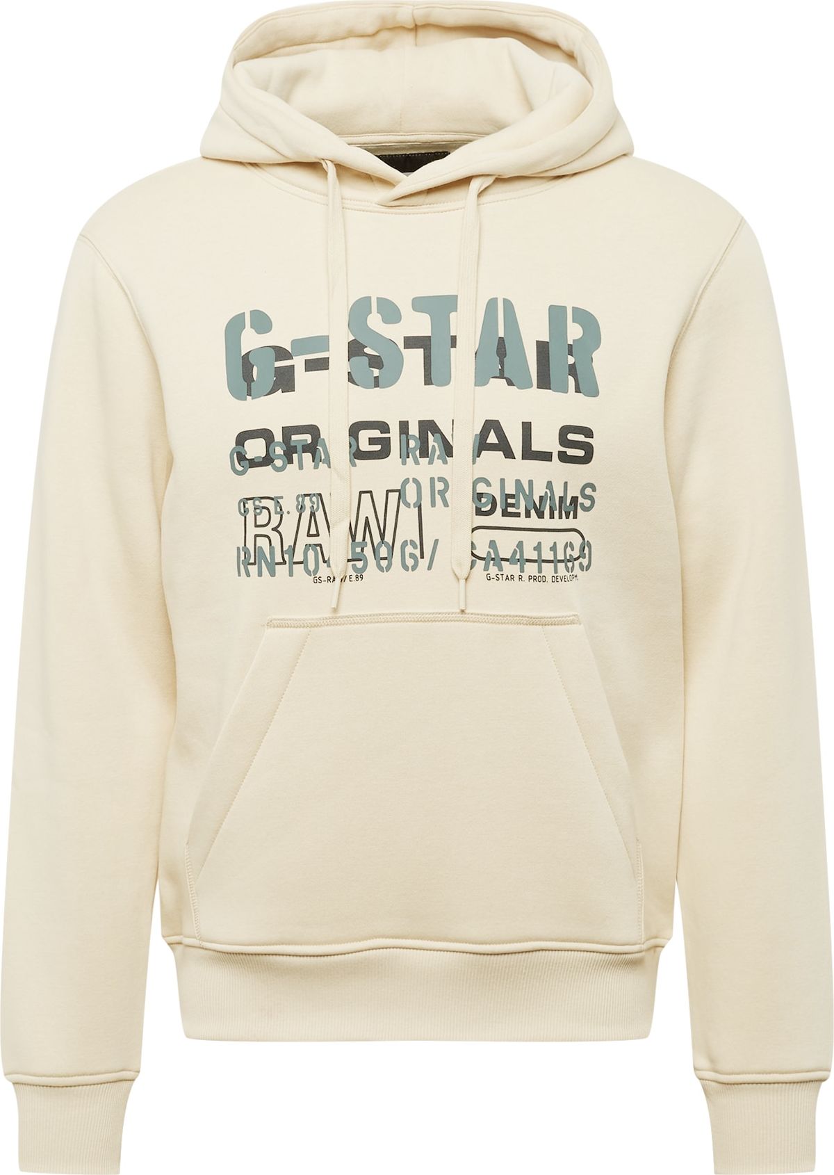 G-Star RAW Mikina písková / pastelově zelená / tmavě zelená