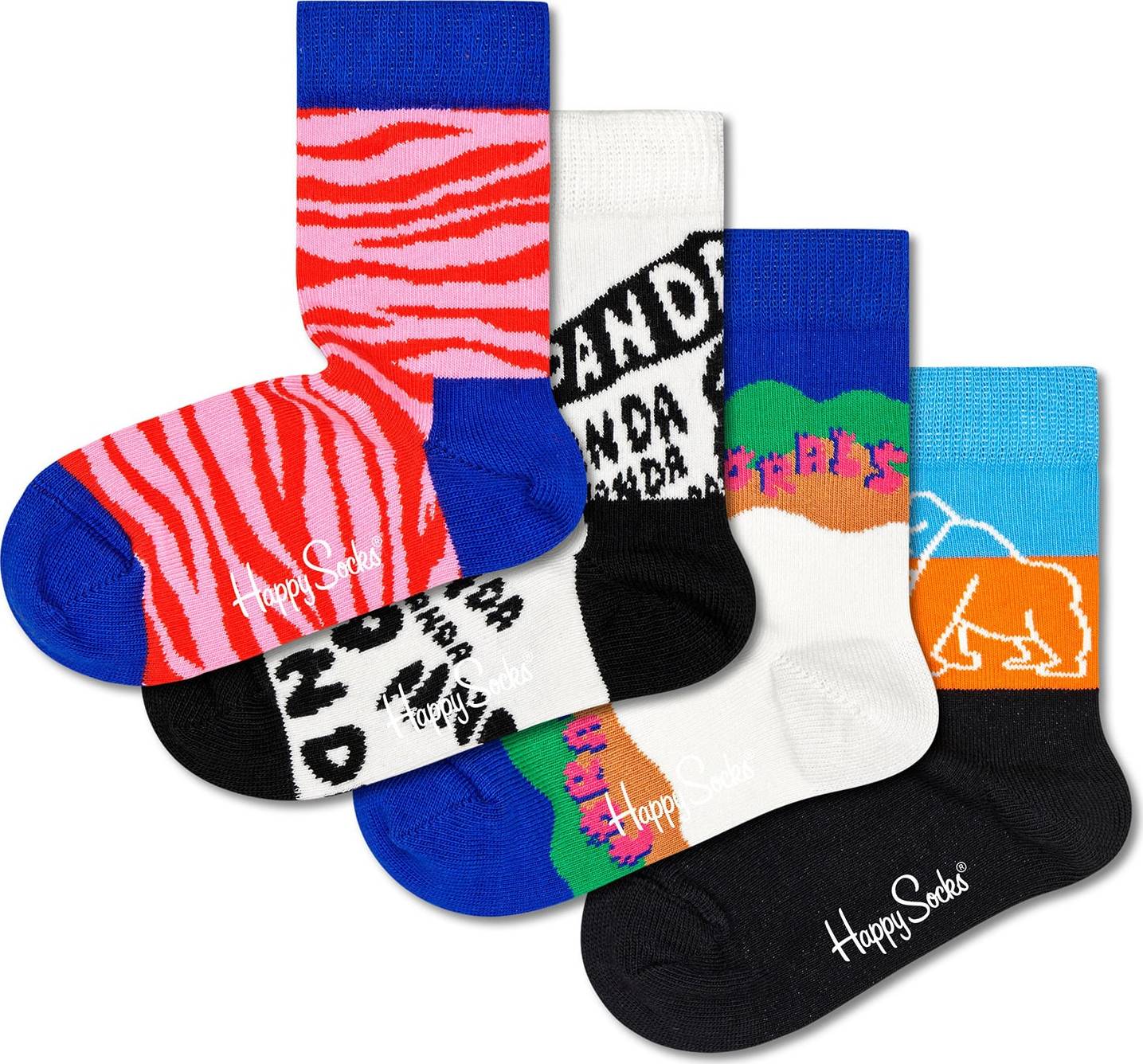 Happy Socks Ponožky modrá / pink / černá / bílá