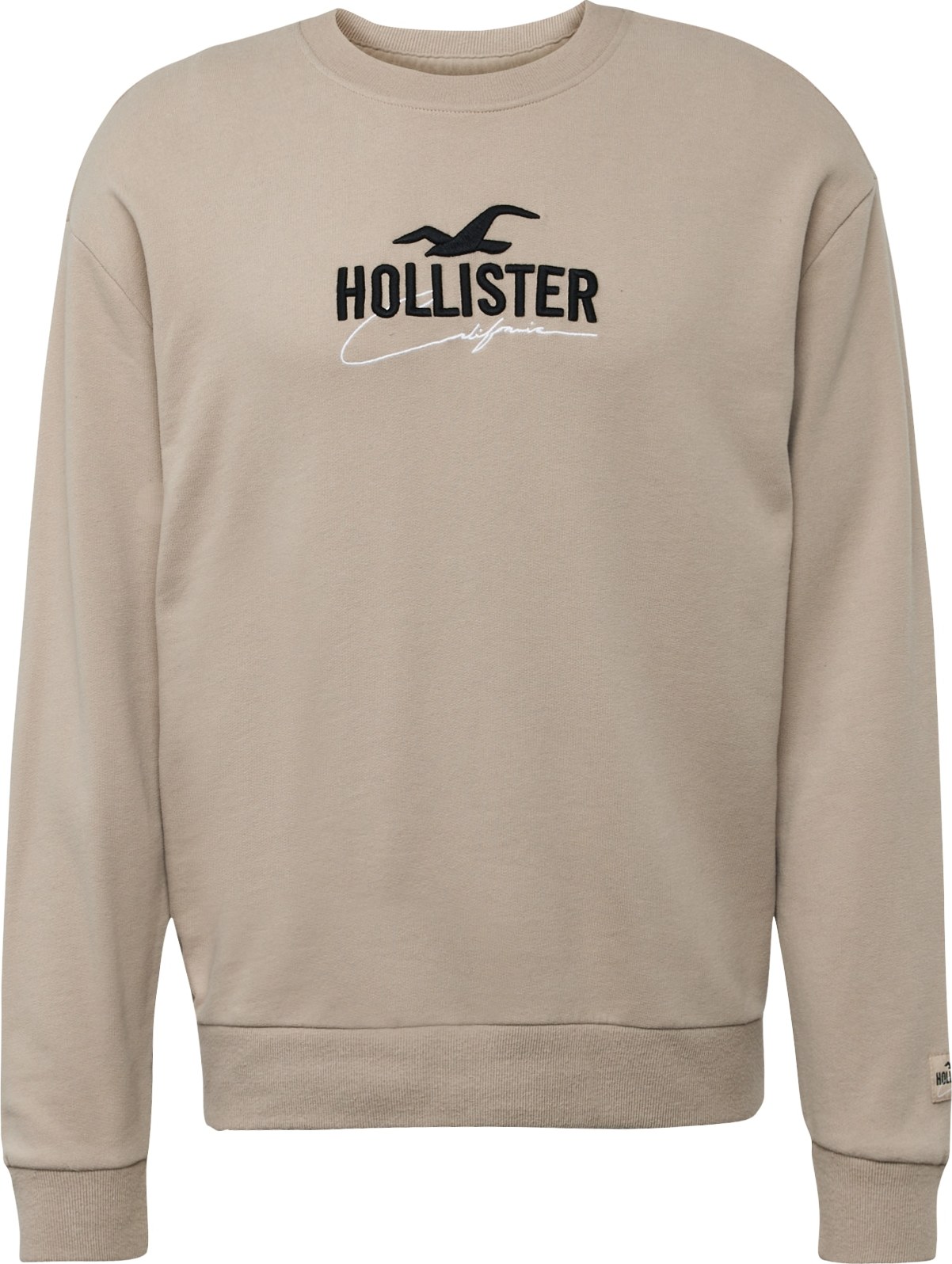 HOLLISTER Mikina světle hnědá / černá / bílá