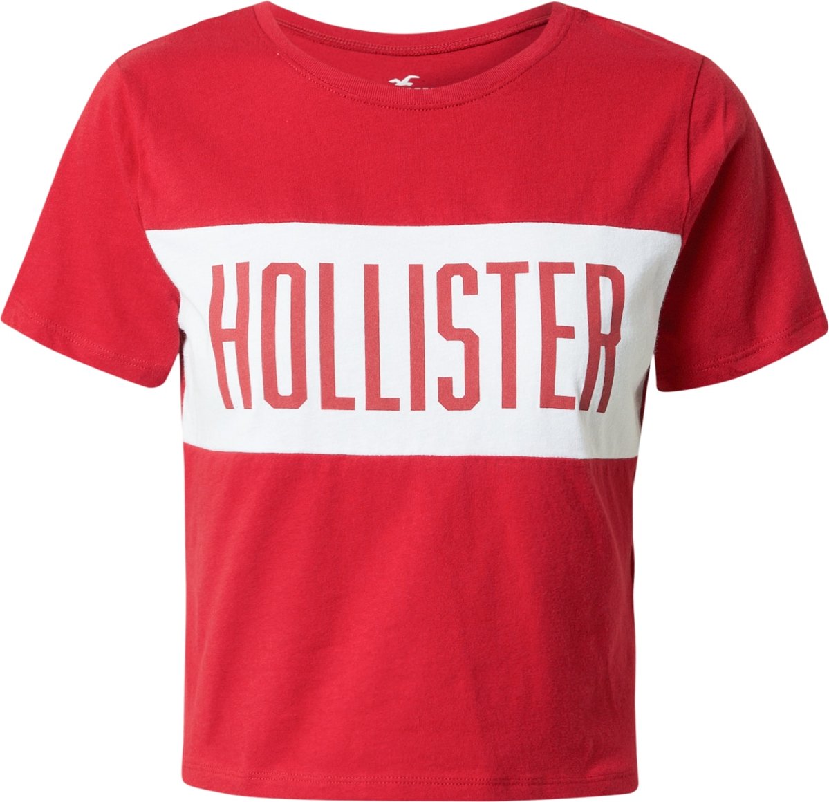 HOLLISTER Tričko červená / bílá