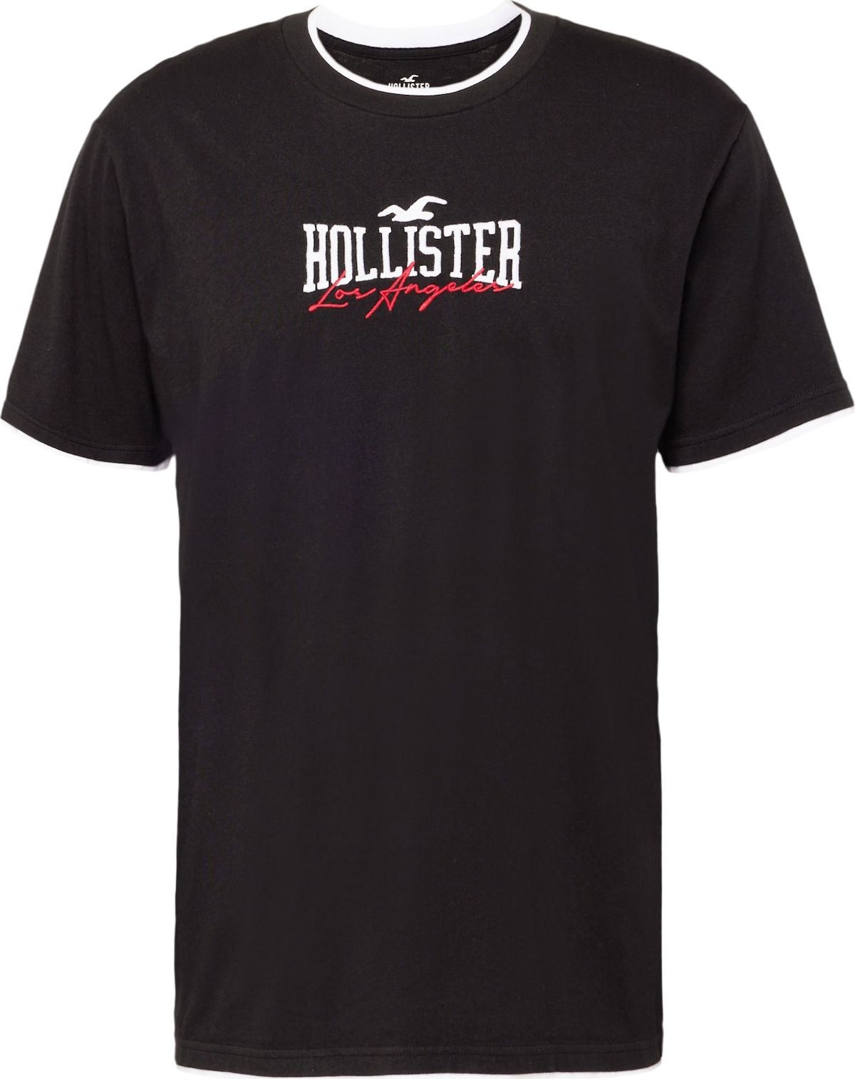 HOLLISTER Tričko červená / černá / offwhite