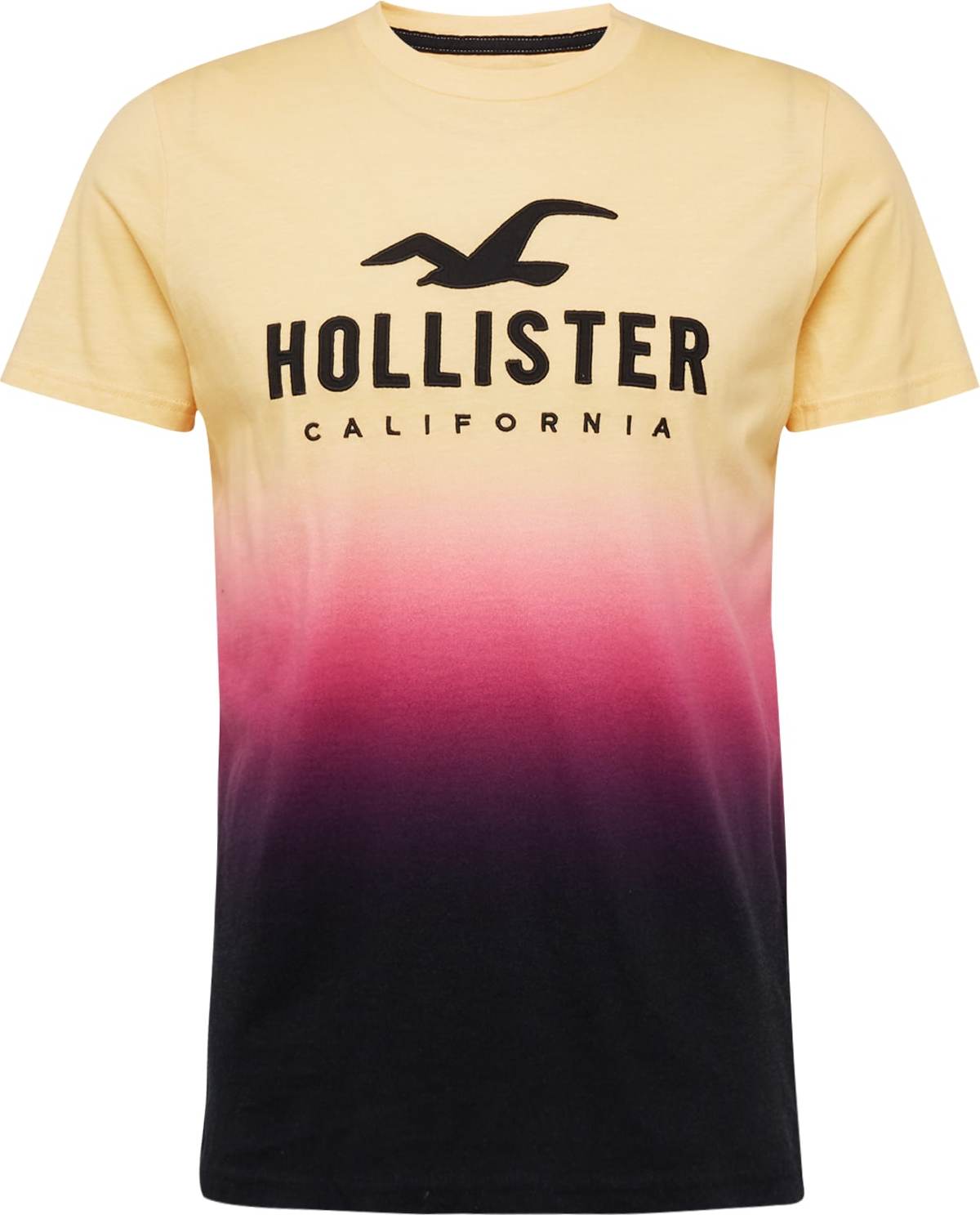 HOLLISTER Tričko krémová / svítivě růžová / černá