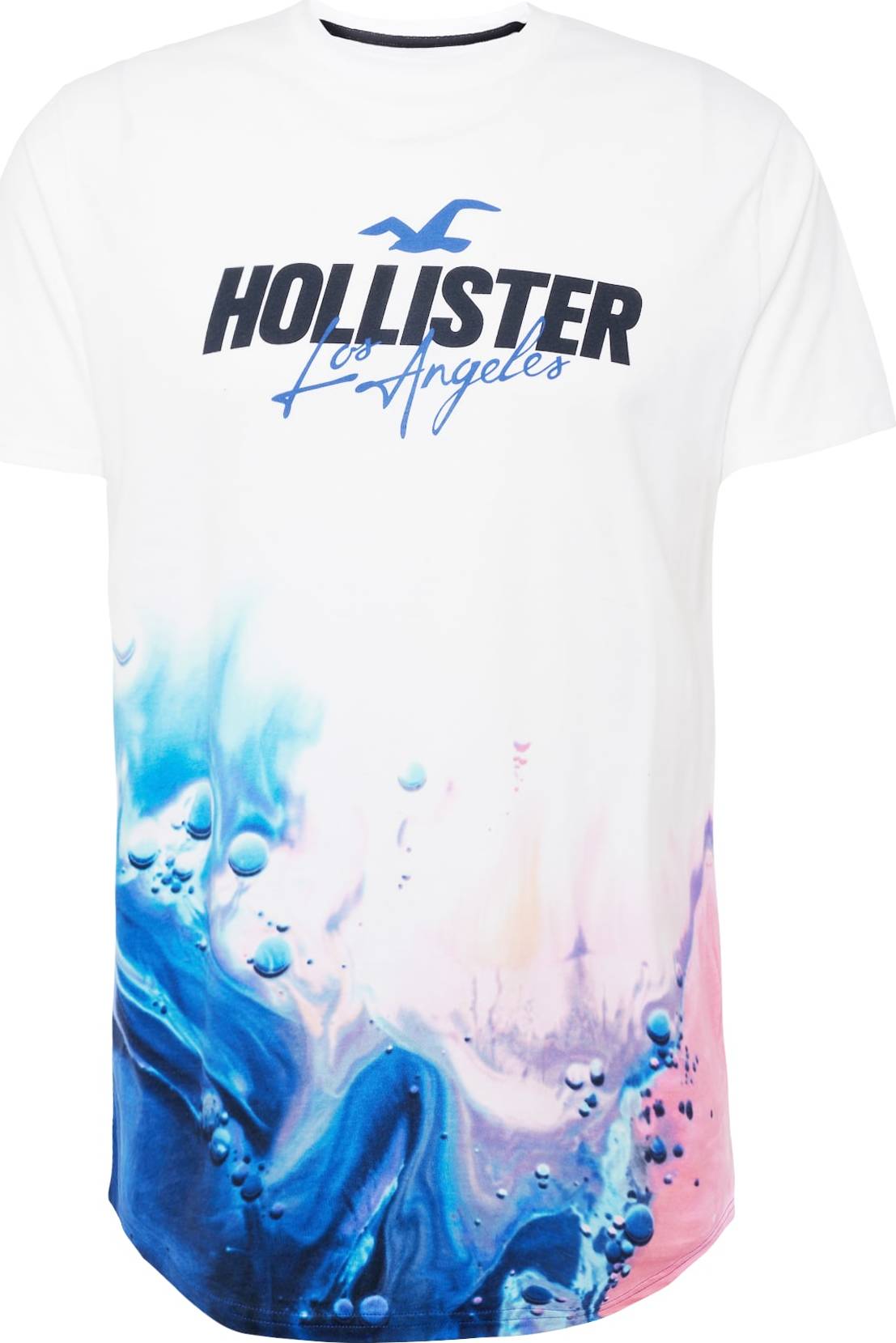 HOLLISTER Tričko námořnická modř / aqua modrá / růže / bílá