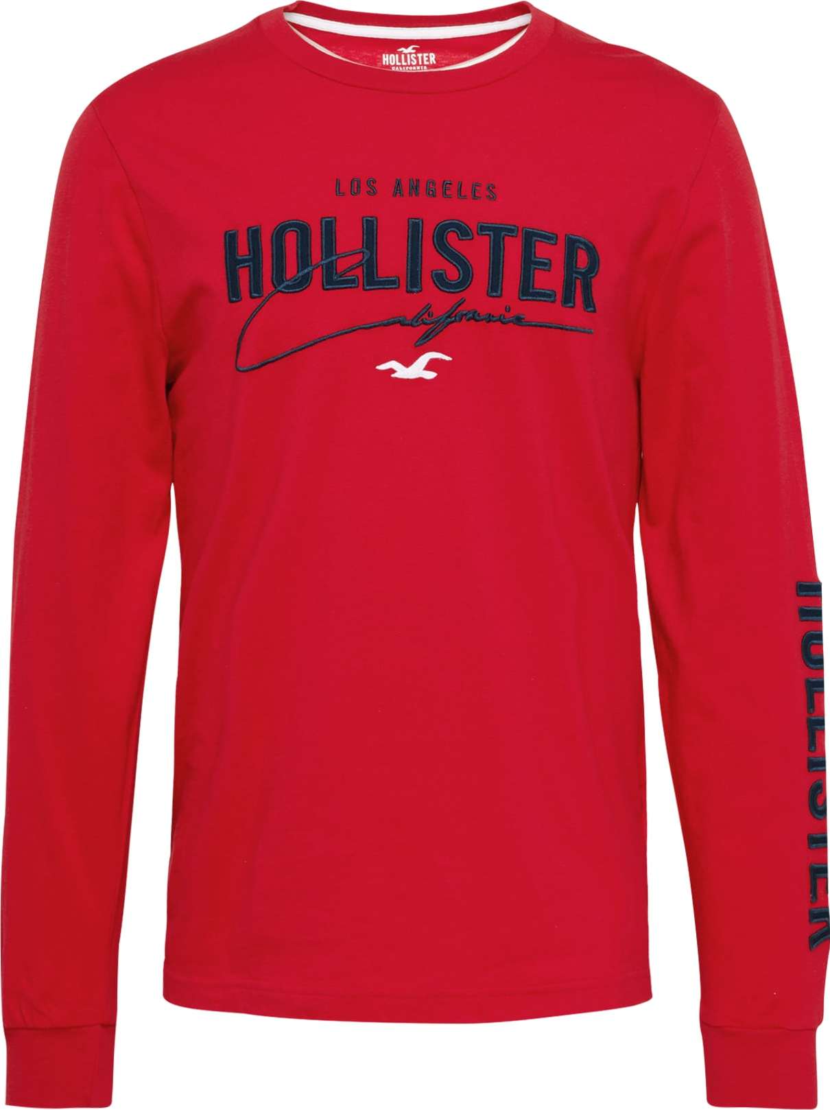 HOLLISTER Tričko námořnická modř / červená / bílá