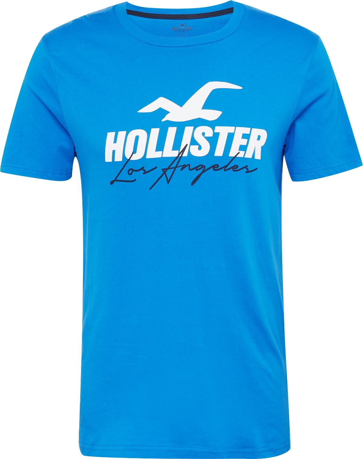 HOLLISTER Tričko nebeská modř / bílá