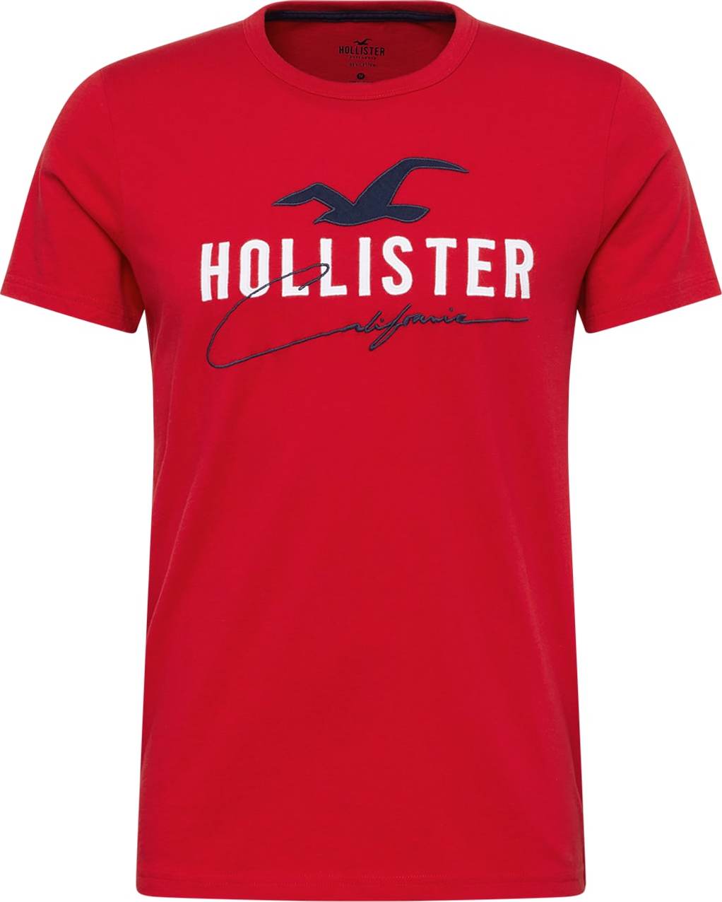 HOLLISTER Tričko noční modrá / červená / bílá