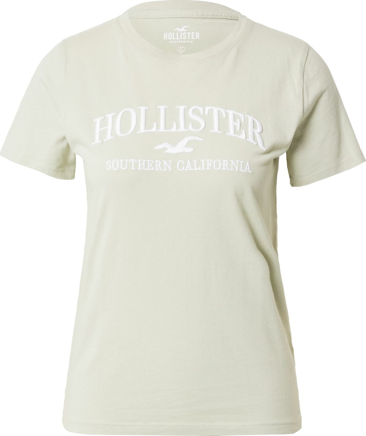 HOLLISTER Tričko pastelově zelená / bílá