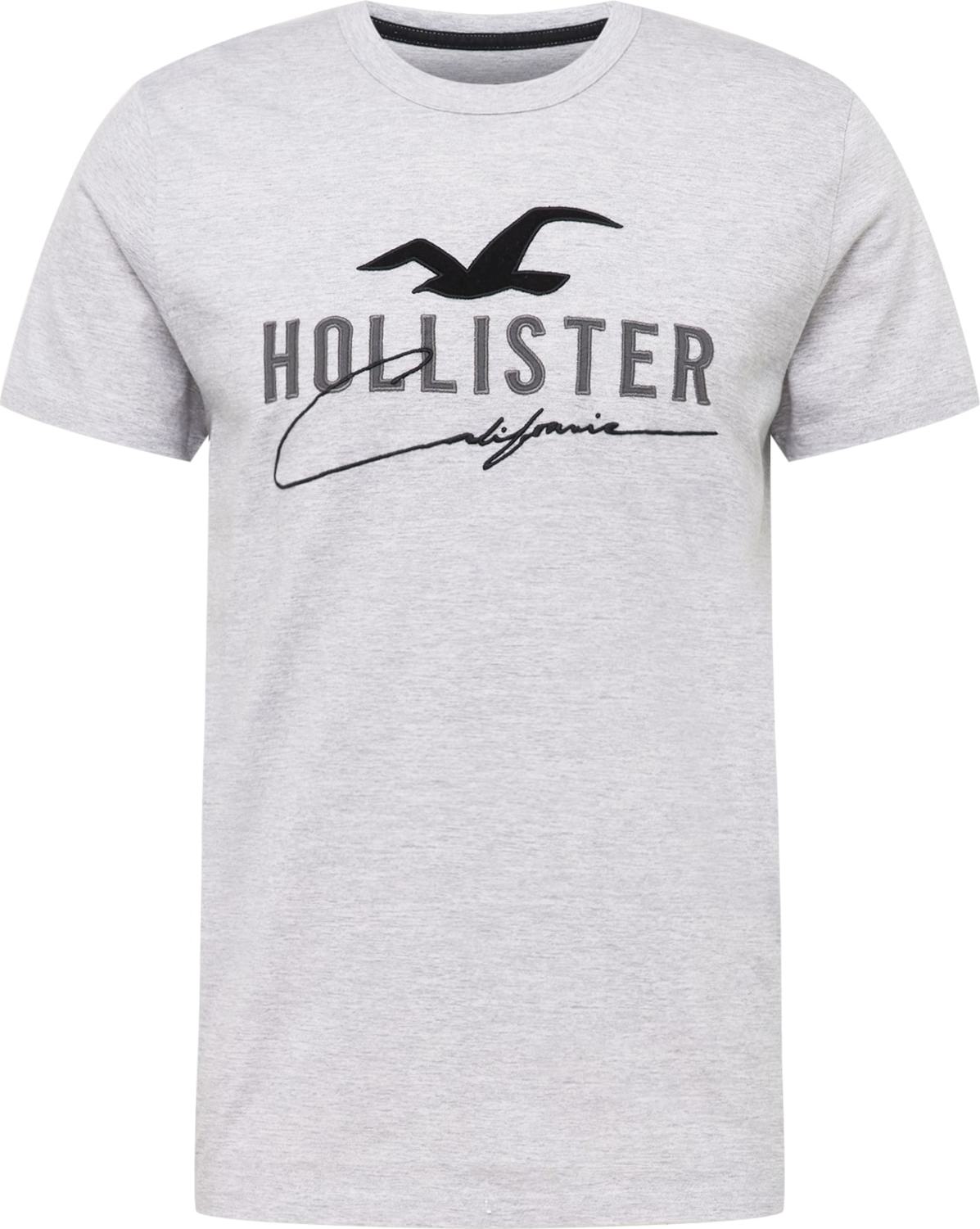 HOLLISTER Tričko tmavě šedá / šedý melír / černá