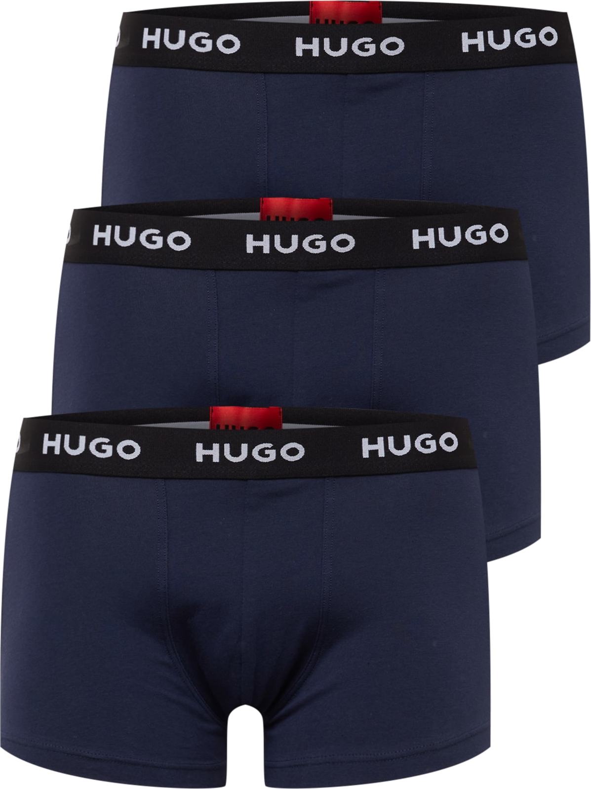 HUGO Boxerky námořnická modř / černá / bílá