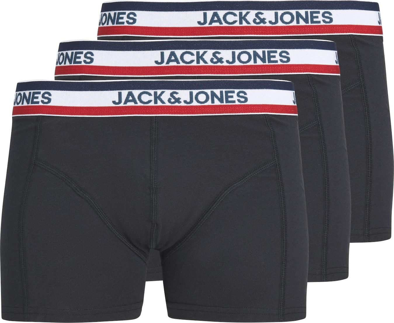 JACK & JONES Boxerky námořnická modř / černá / bílá