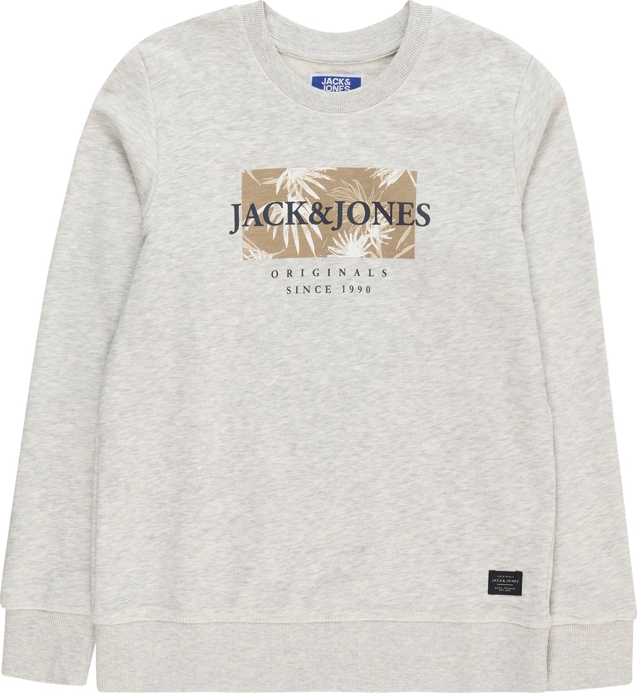 Jack & Jones Junior Mikina 'CRAYON' nažloutlá / šedý melír / černá / bílá