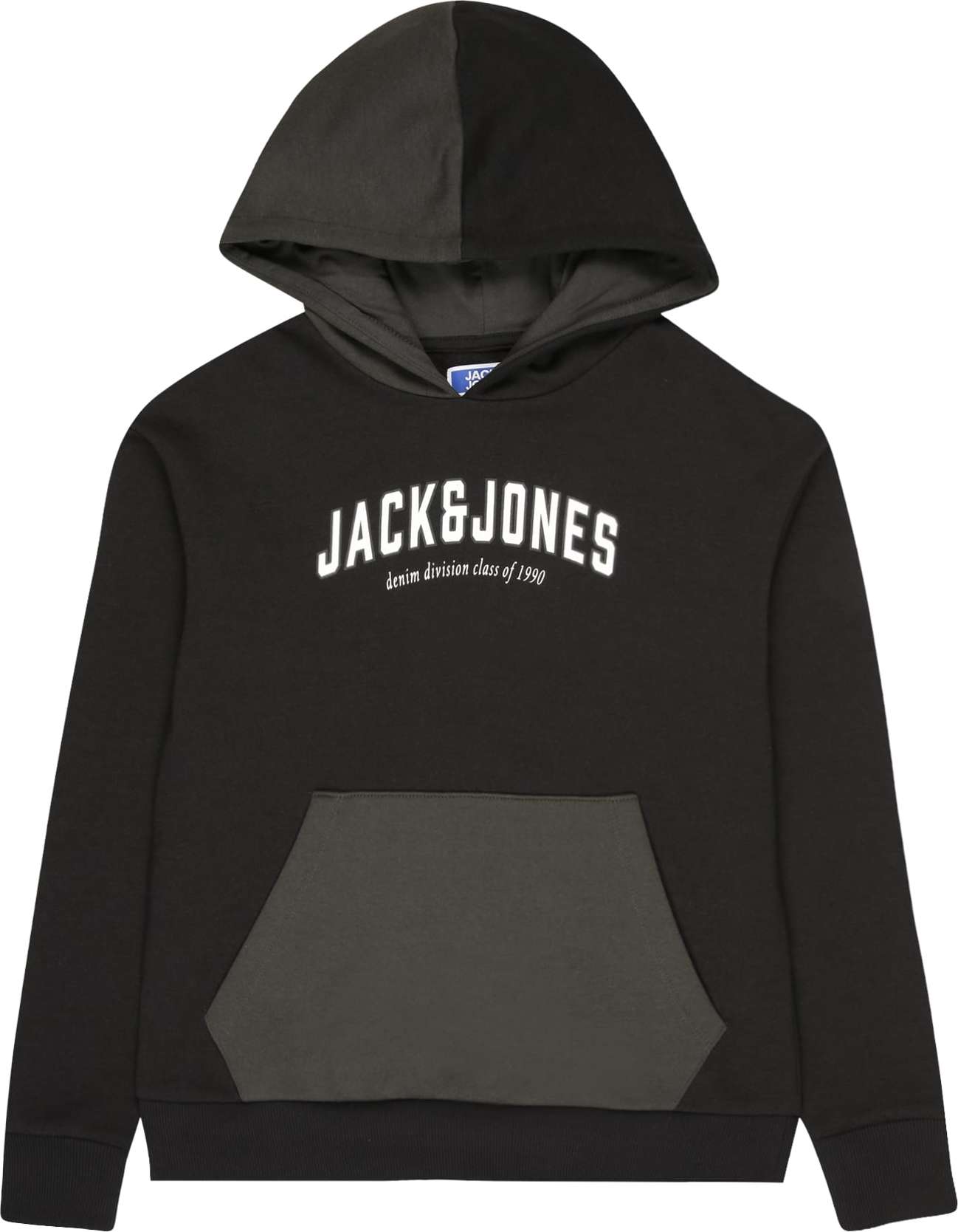 Jack & Jones Junior Mikina 'Division' šedá / černá / bílá