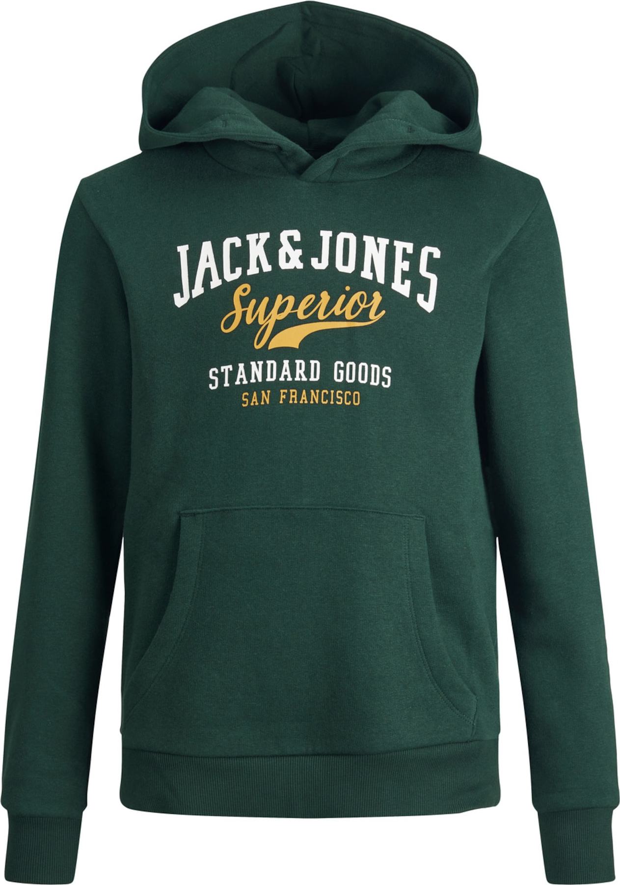 Jack & Jones Junior Mikina žlutá / zelená / bílá