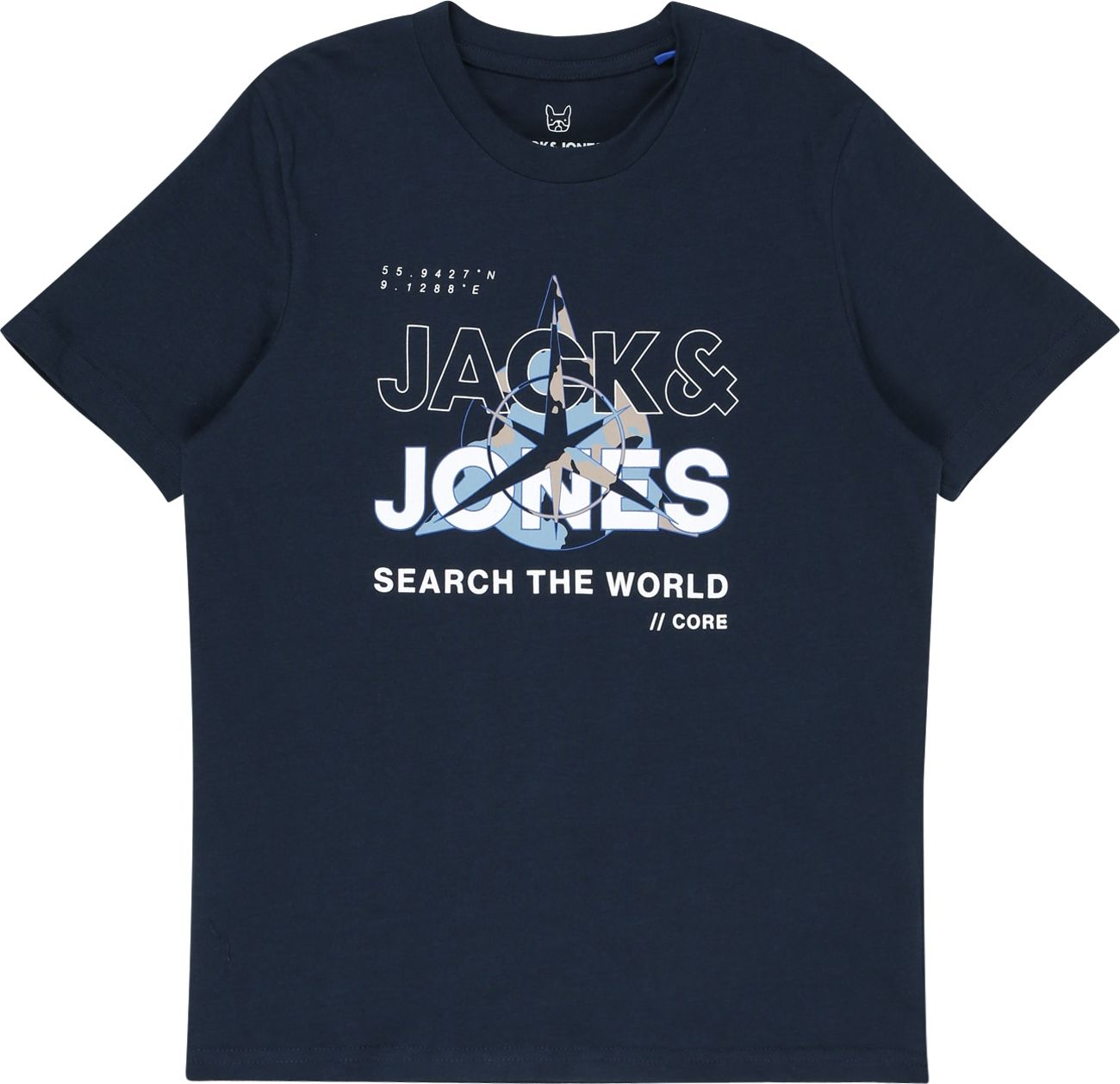 Jack & Jones Junior Tričko námořnická modř / světlemodrá / režná / bílá