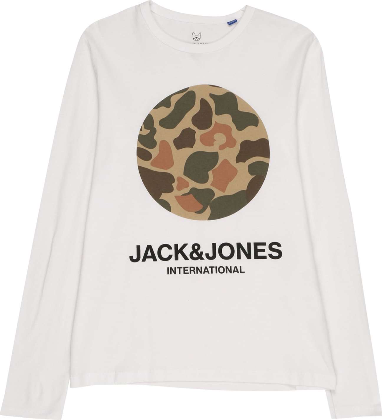 Jack & Jones Junior Tričko písková / hnědá / tmavě zelená / bílá