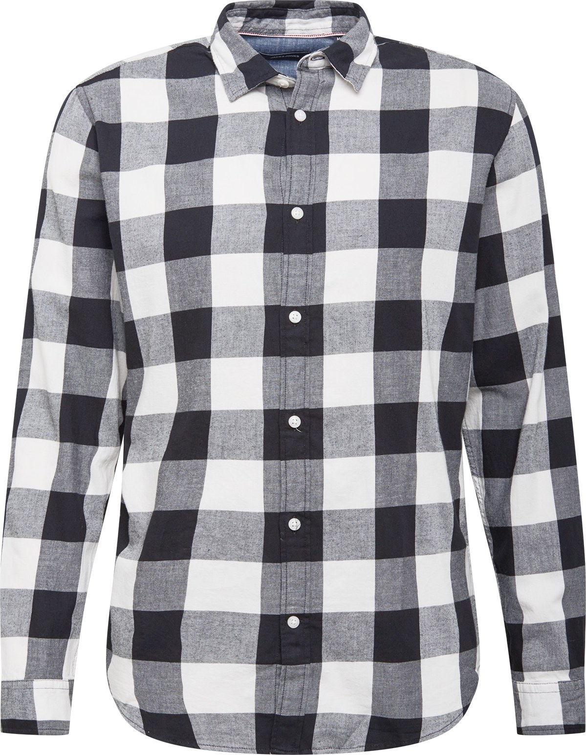 JACK & JONES Košile 'Gingham' černá / bílá