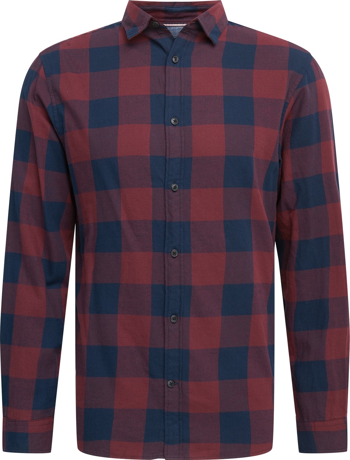 JACK & JONES Košile 'Gingham' tmavě modrá / vínově červená