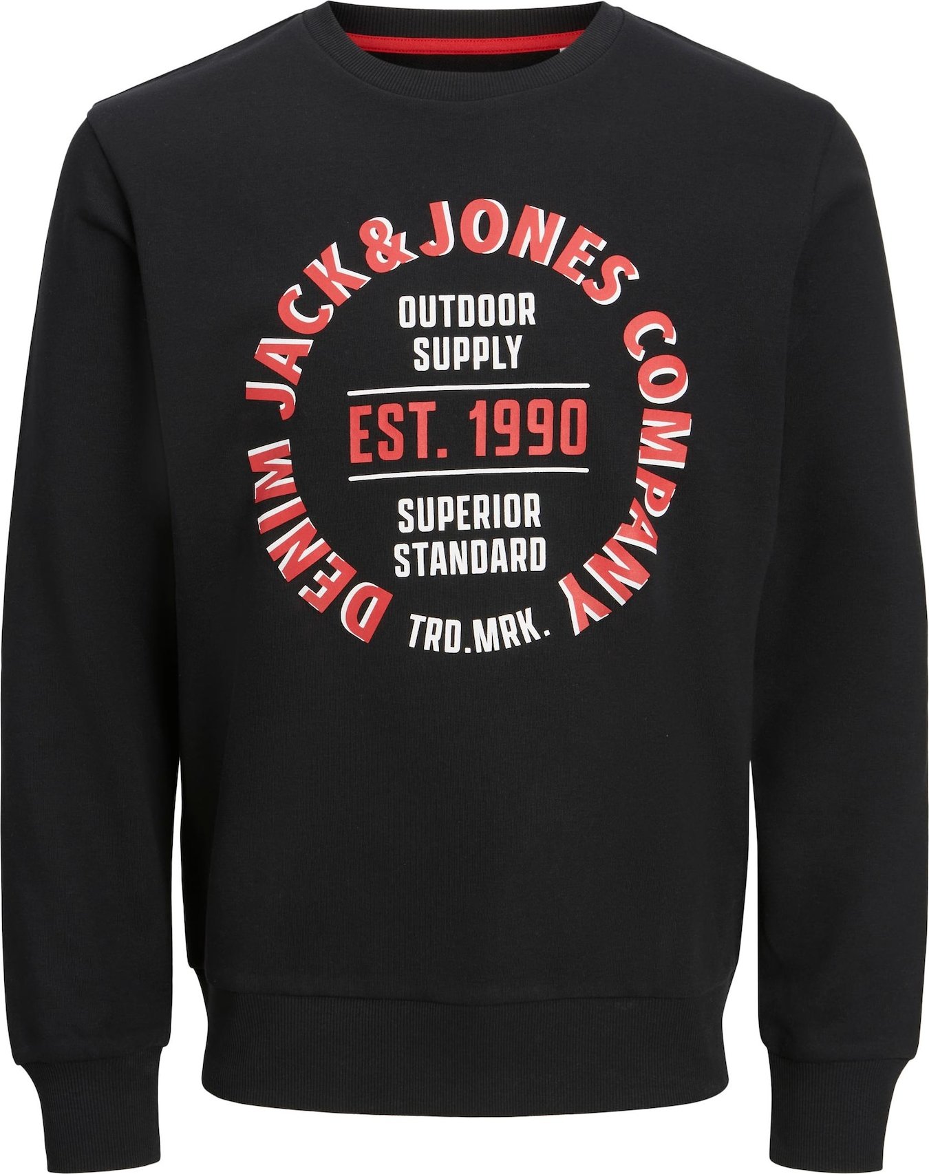 JACK & JONES Mikina 'Andy' červená / černá / bílá