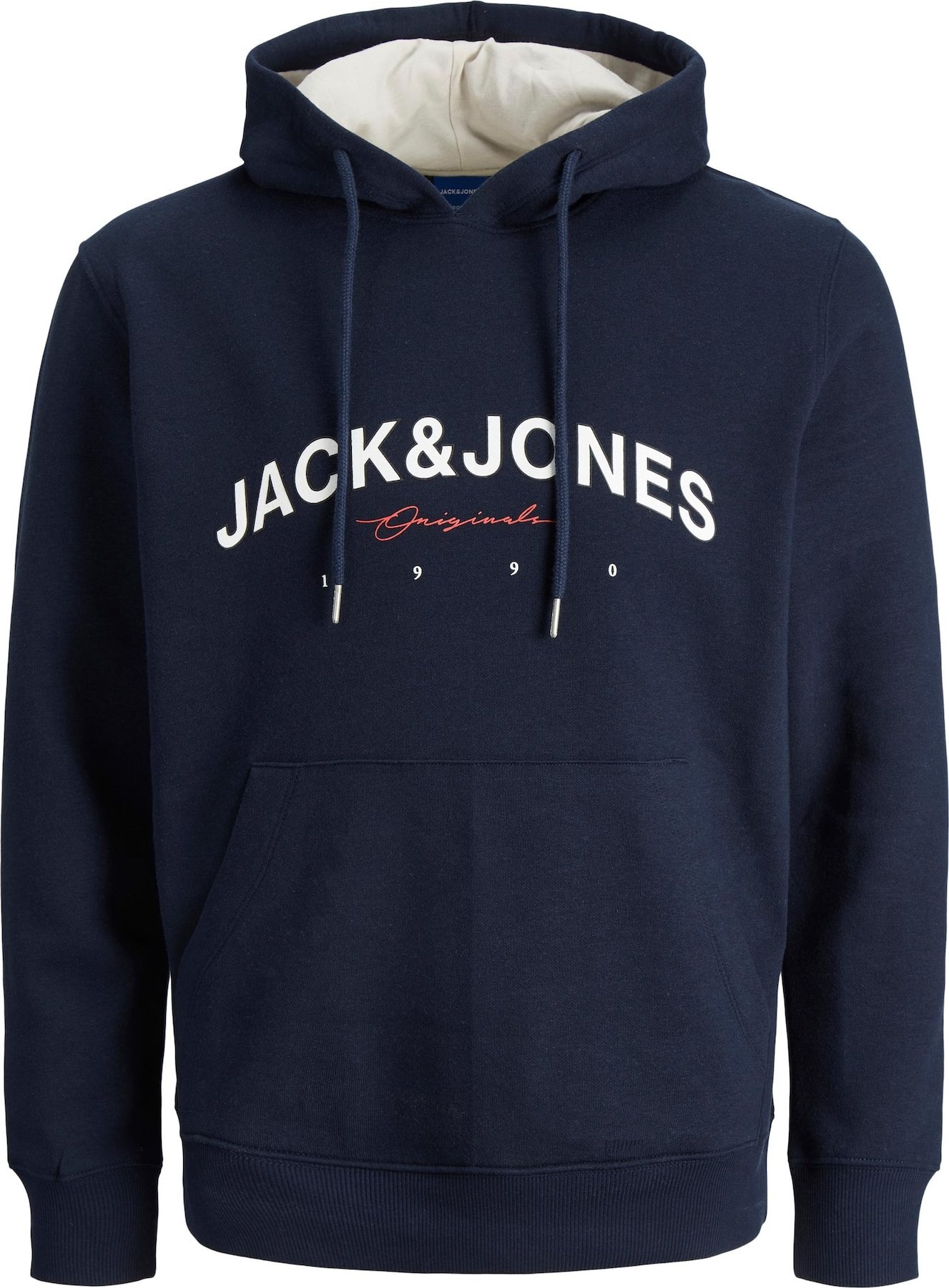 JACK & JONES Mikina 'Friday' námořnická modř / světle červená / bílá