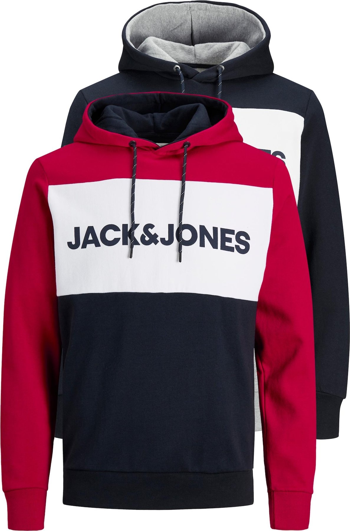 JACK & JONES Mikina noční modrá / červená / bílá