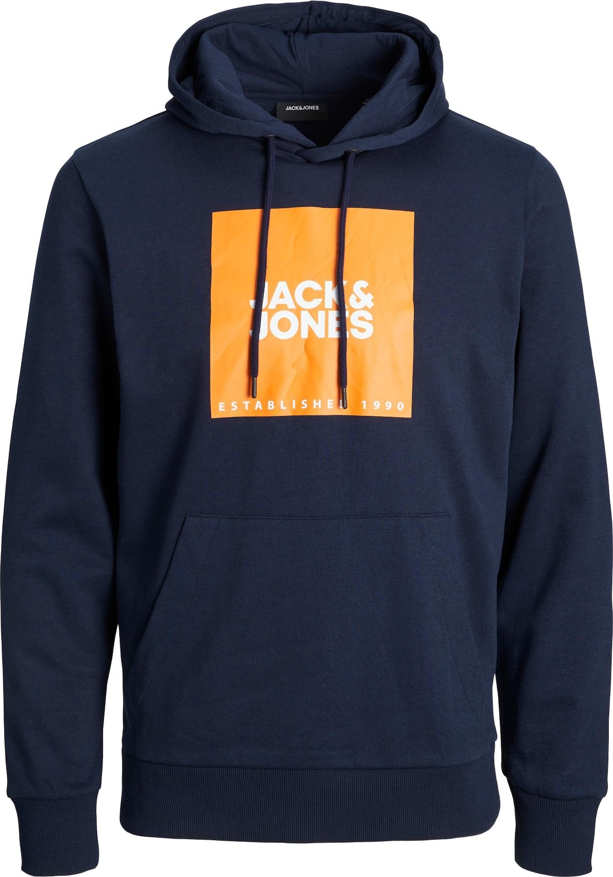 JACK & JONES Mikina noční modrá / mandarinkoná / bílá