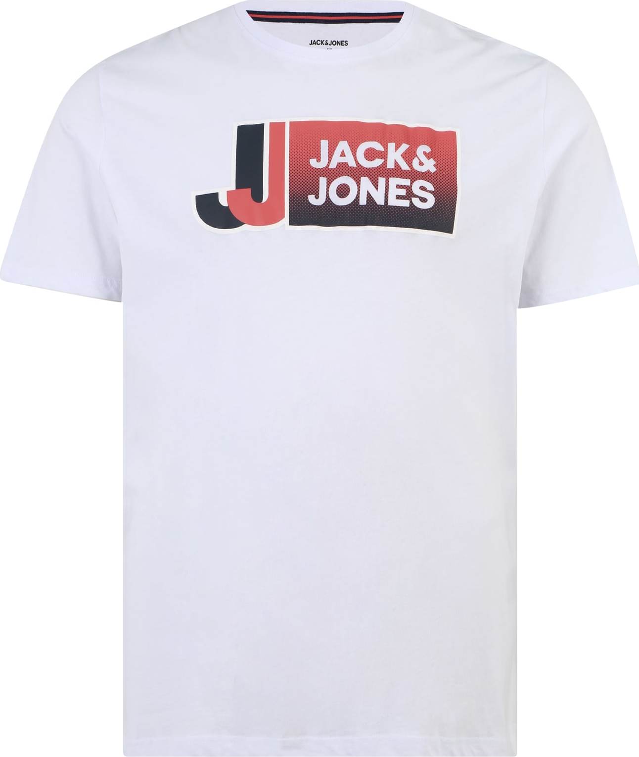 Jack & Jones Plus Tričko 'LOGAN' červená / černá / bílá