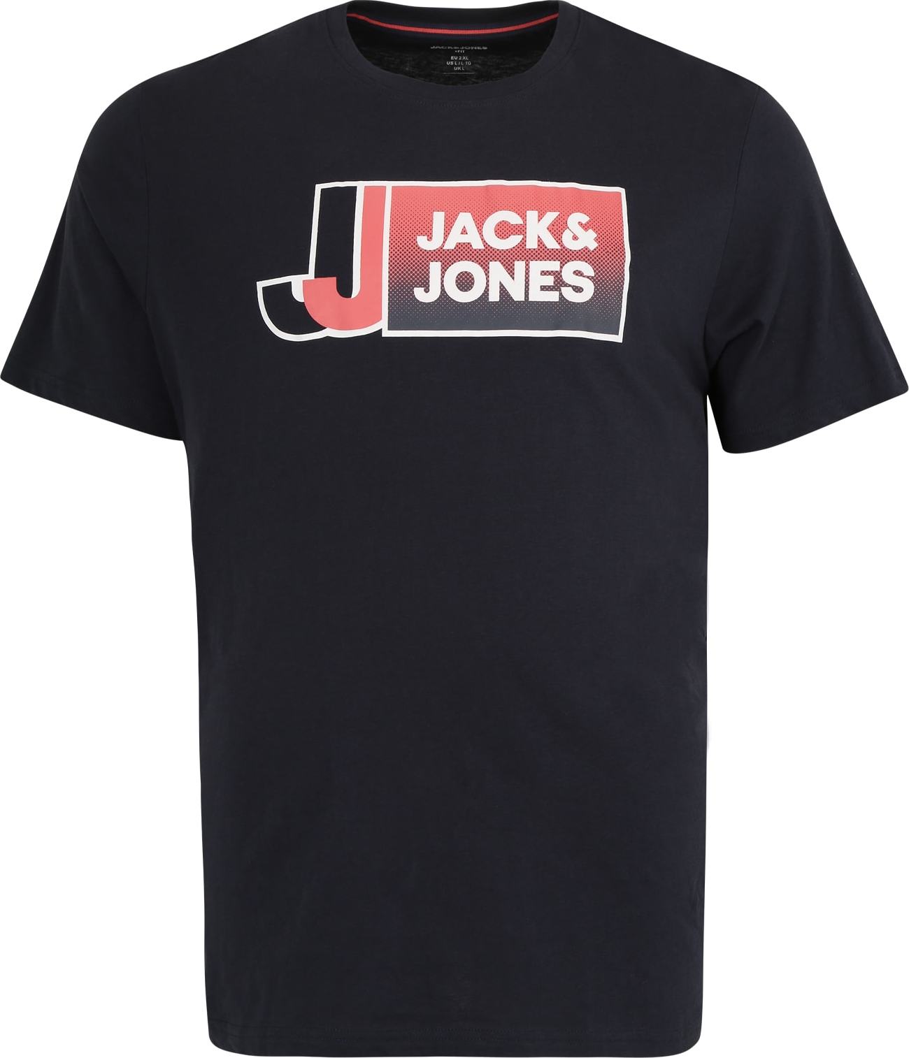 Jack & Jones Plus Tričko 'LOGAN' marine modrá / červená / bílá