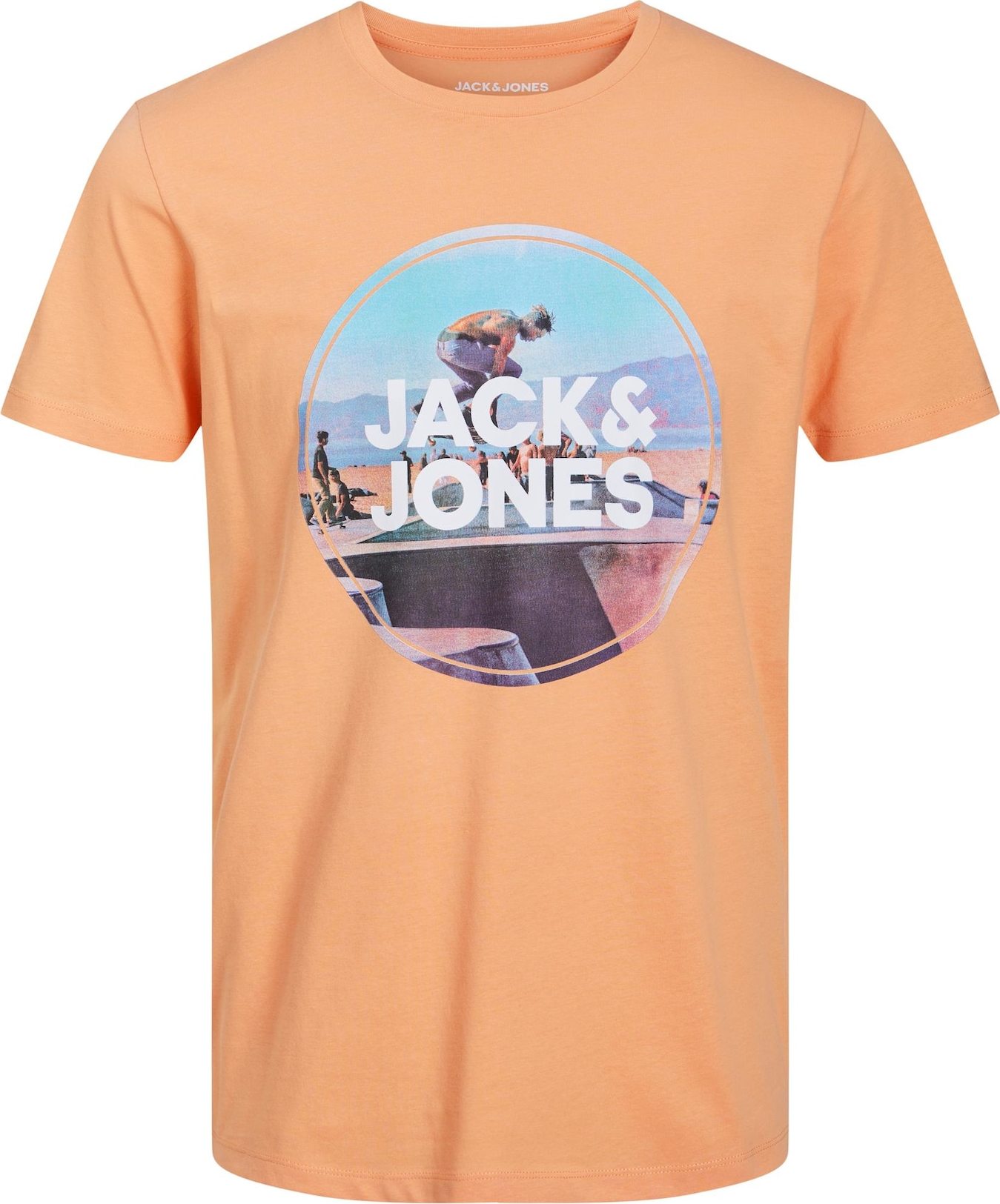 JACK & JONES Tričko 'GEM' světlemodrá / tmavě šedá / meruňková / bílá