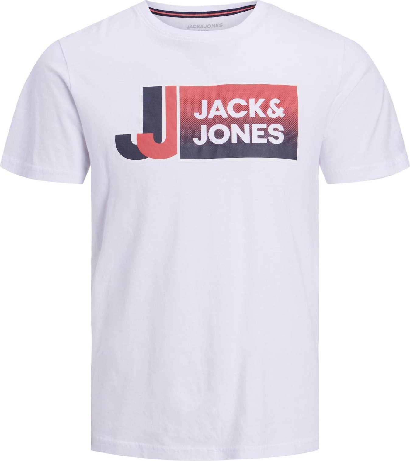 JACK & JONES Tričko marine modrá / světle červená / bílá