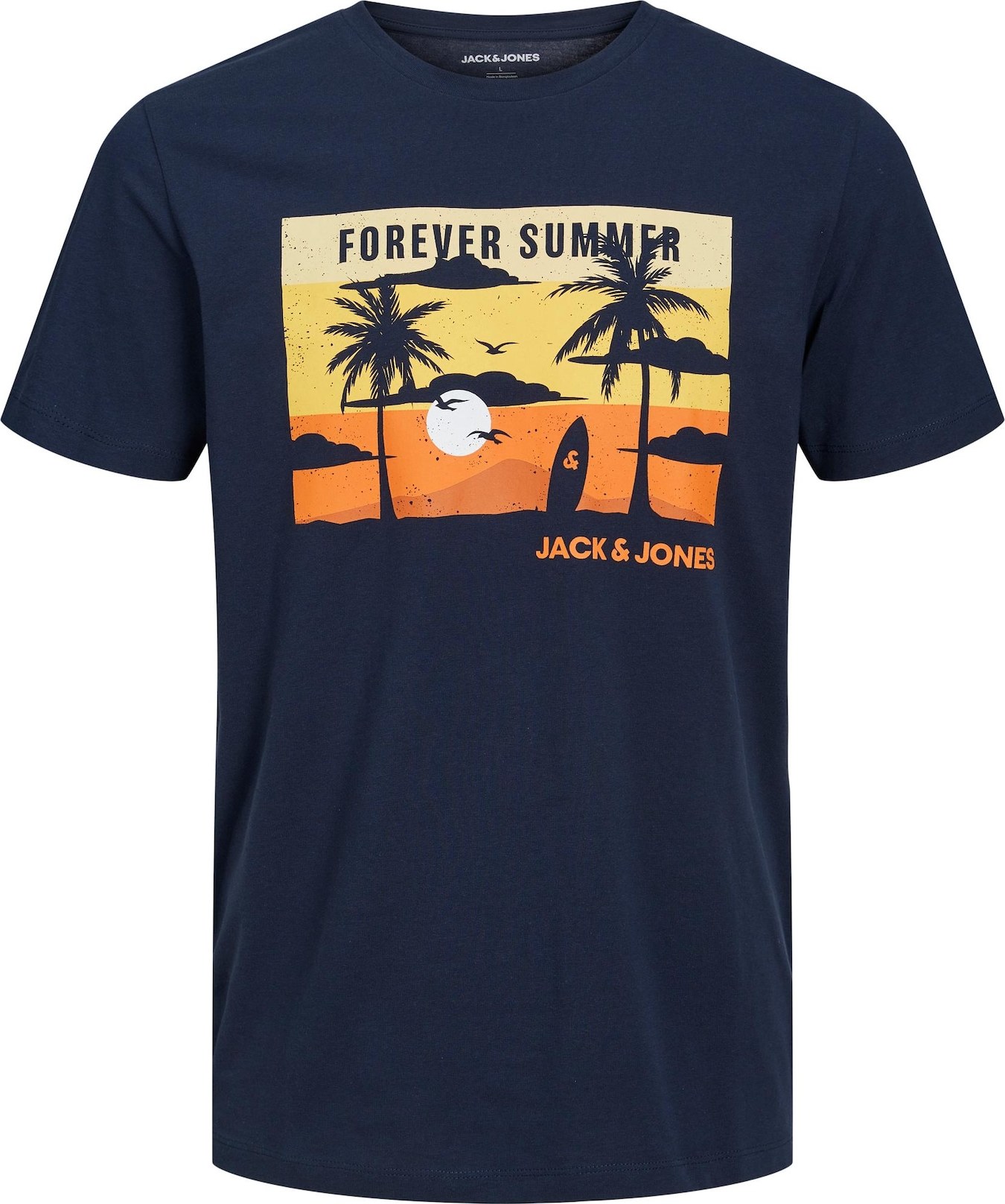 JACK & JONES Tričko 'SUMMER' námořnická modř / žlutá / pastelově žlutá / oranžová