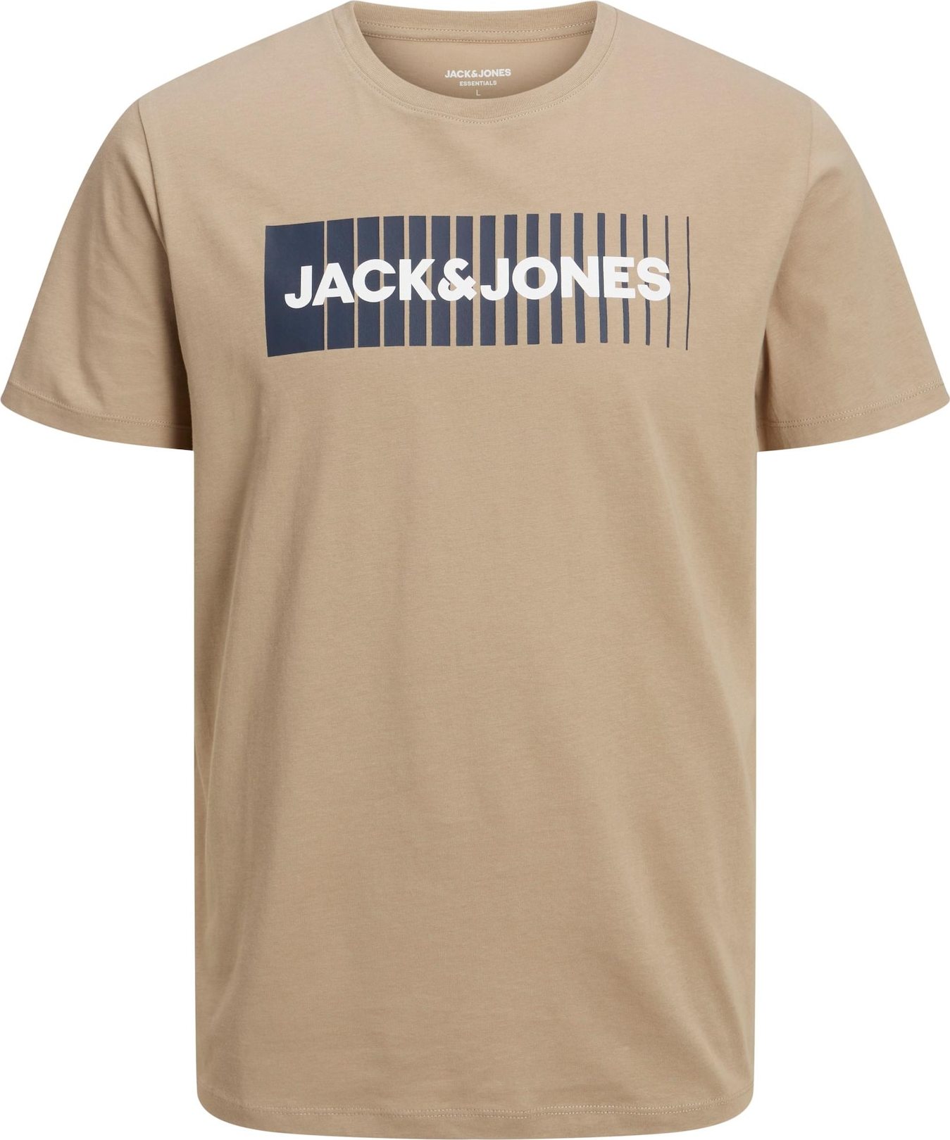 JACK & JONES Tričko tmavě béžová / černá / bílá